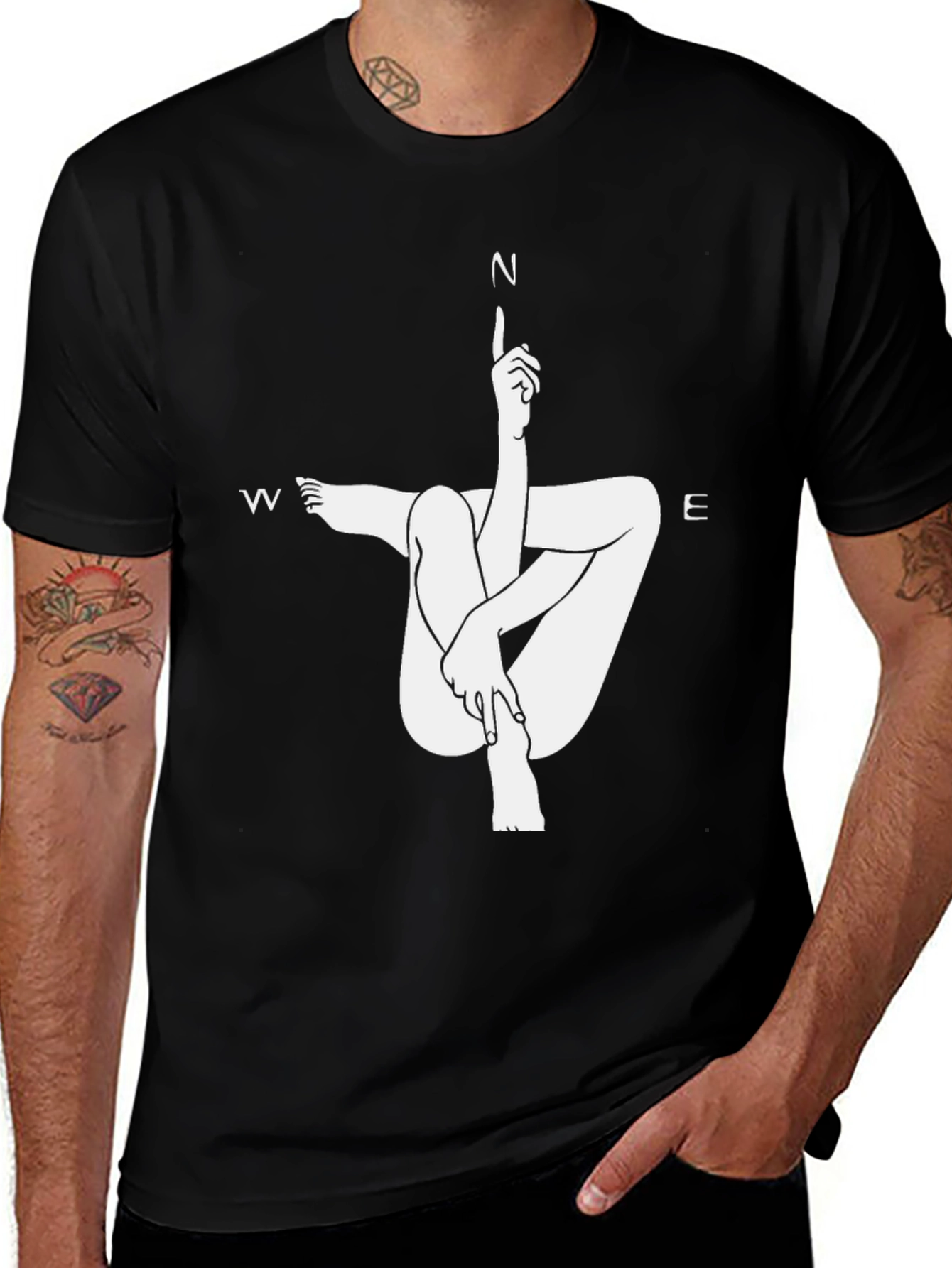 Variant 13 of Unique Compass Direction Graphic Tee