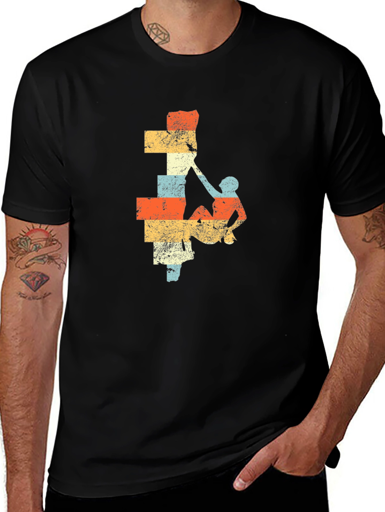 Variant 9 of Retro Rock Climbing Graphic Tee - Vintage Style