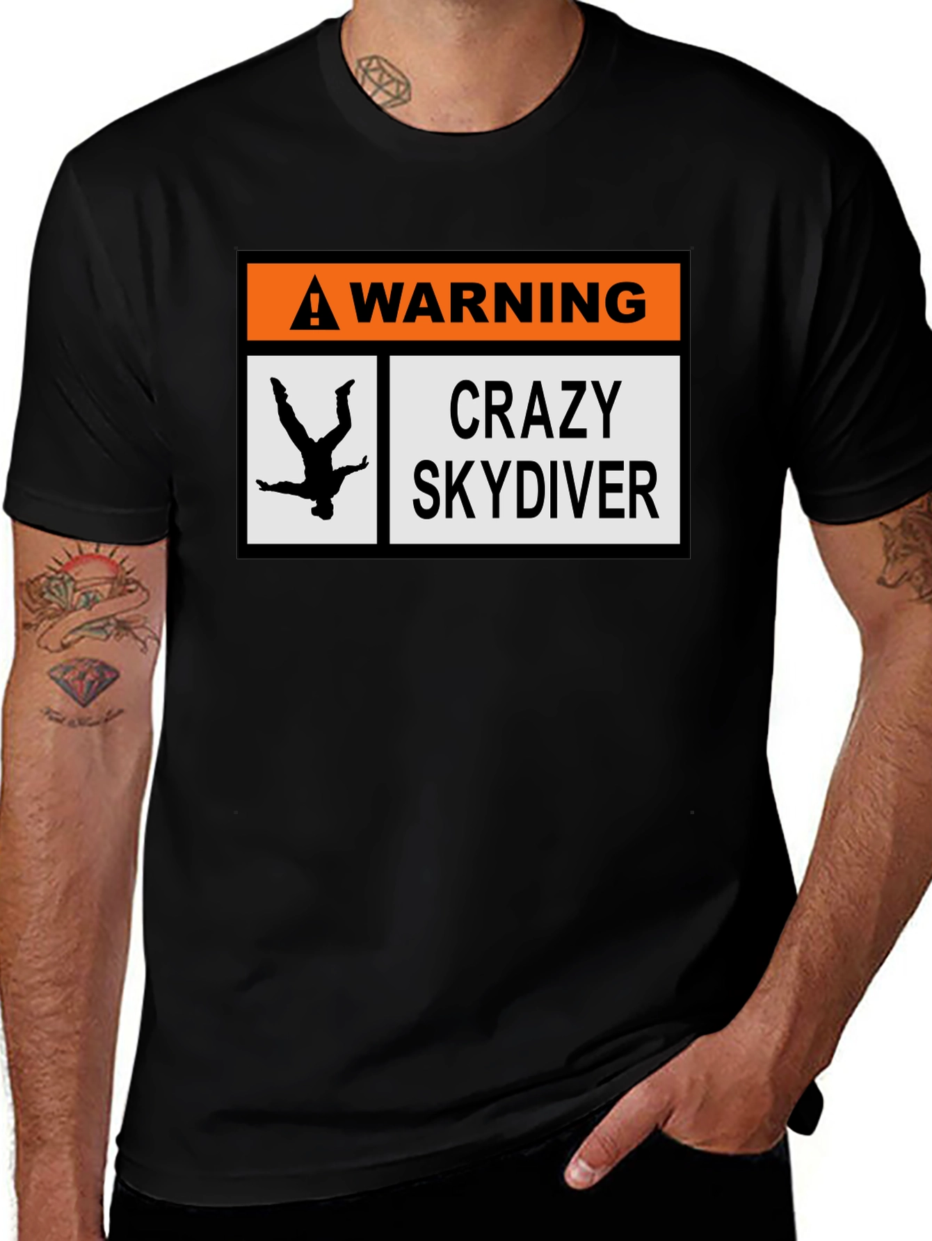 Variant 12 of Warning Crazy Skydiver T-Shirt