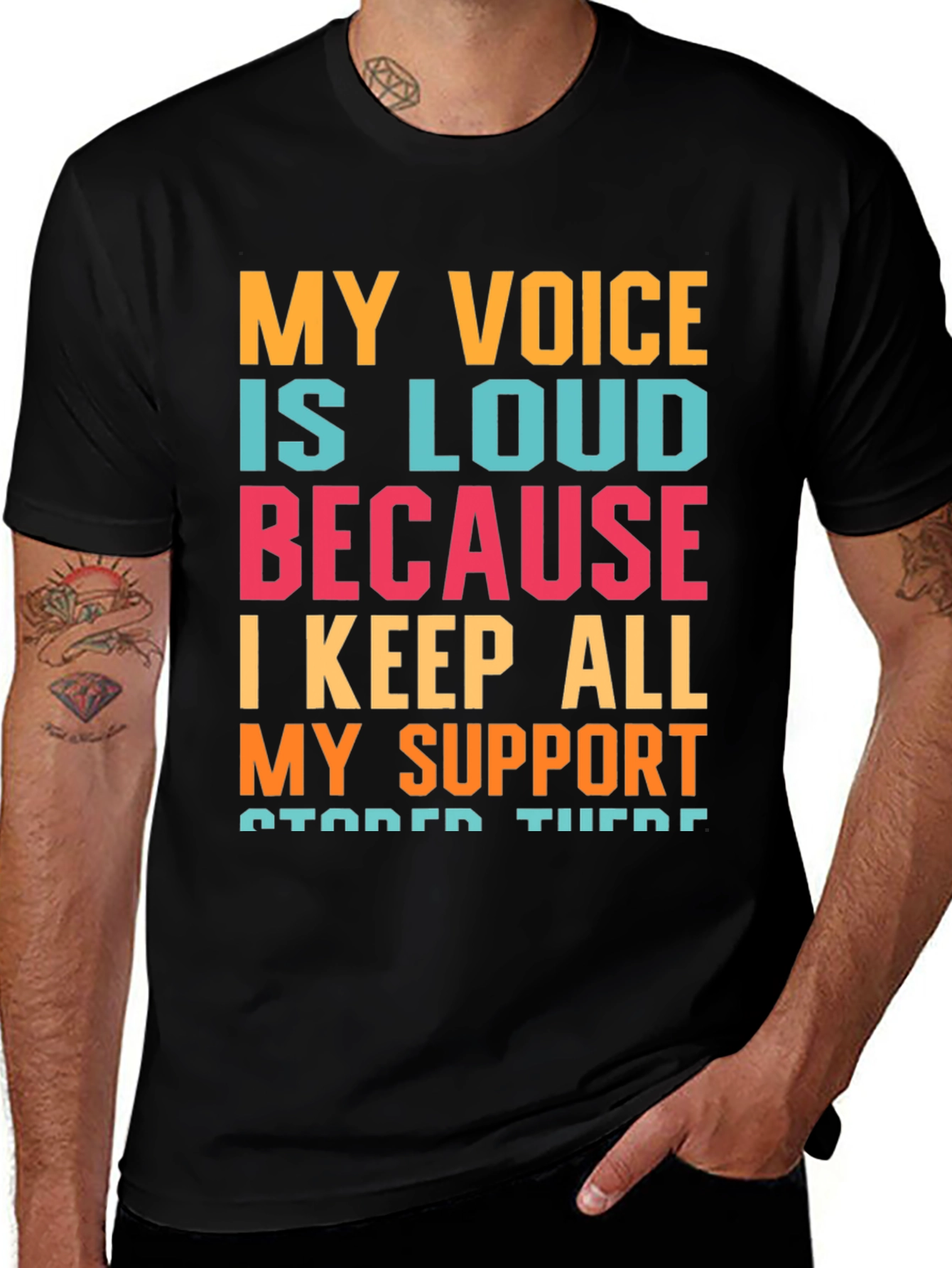 Variant 22 of My Voice Is Loud T-Shirt, Support Message Tee