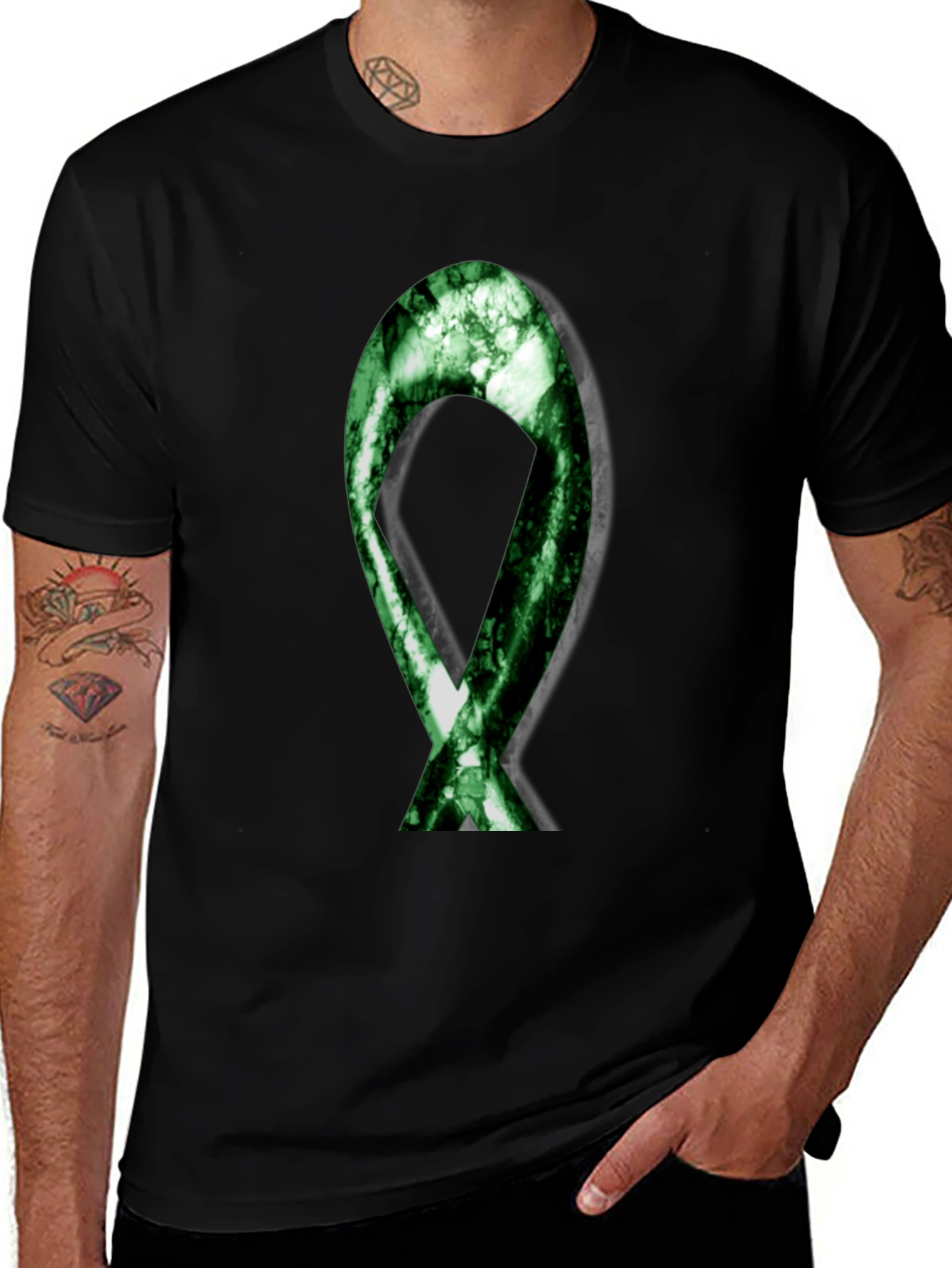 Variant 4 of Green Ribbon Graphic T-Shirt - Support & Awareness