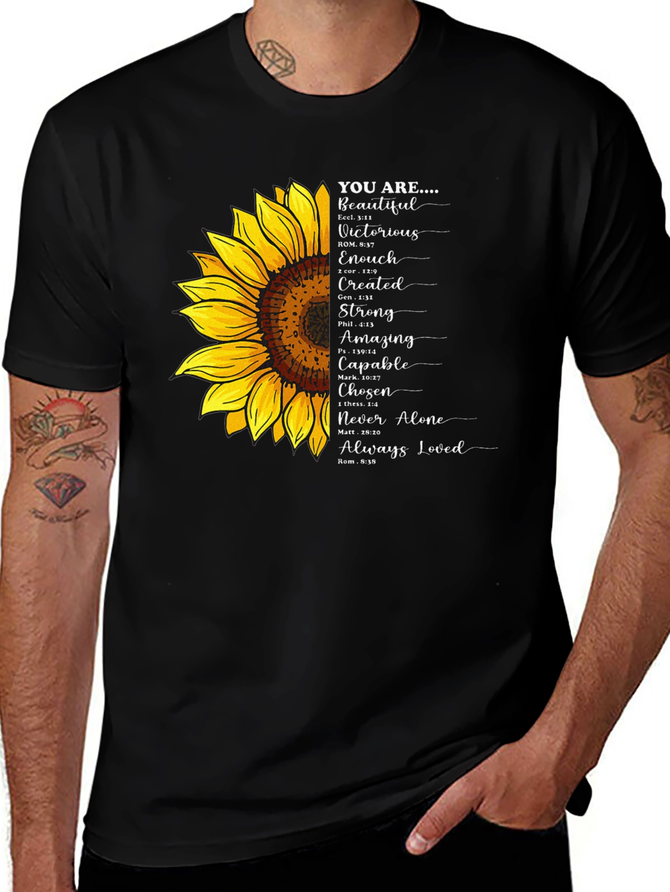 Variant 16 of You Are Beautiful Sunflower Graphic Tee