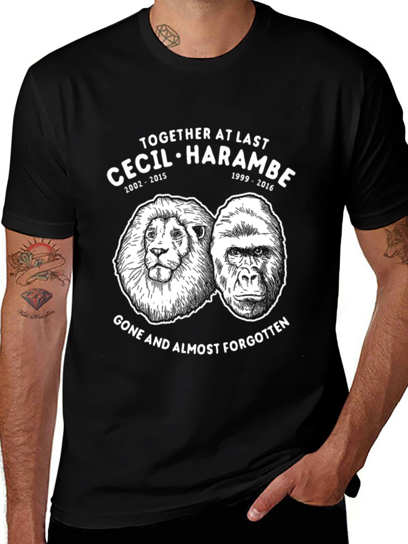 Variant 22 of Cecil & Harambe Memorial Graphic T-Shirt