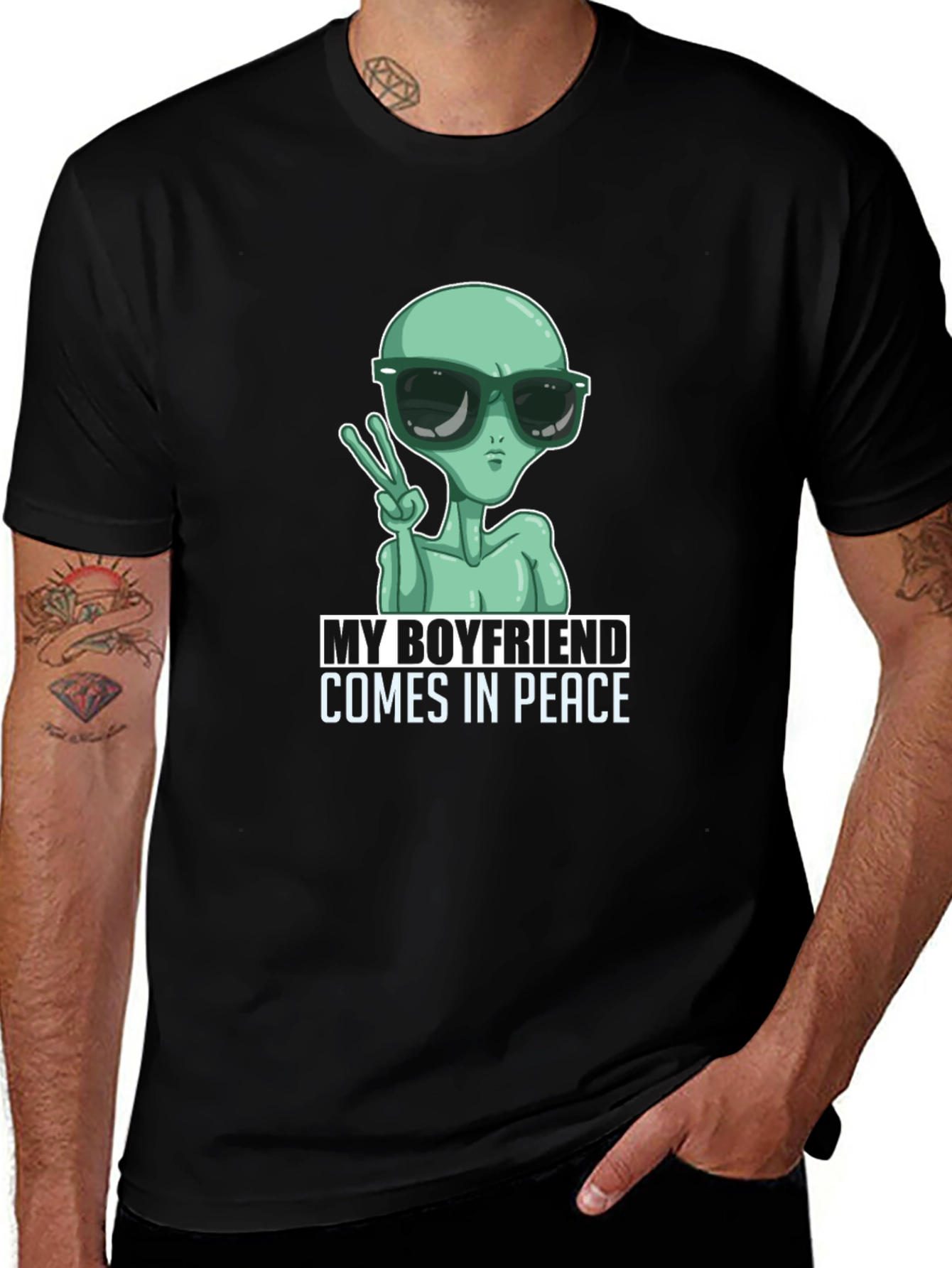Variant 3 of My Boyfriend Comes In Peace Alien Graphic Tee