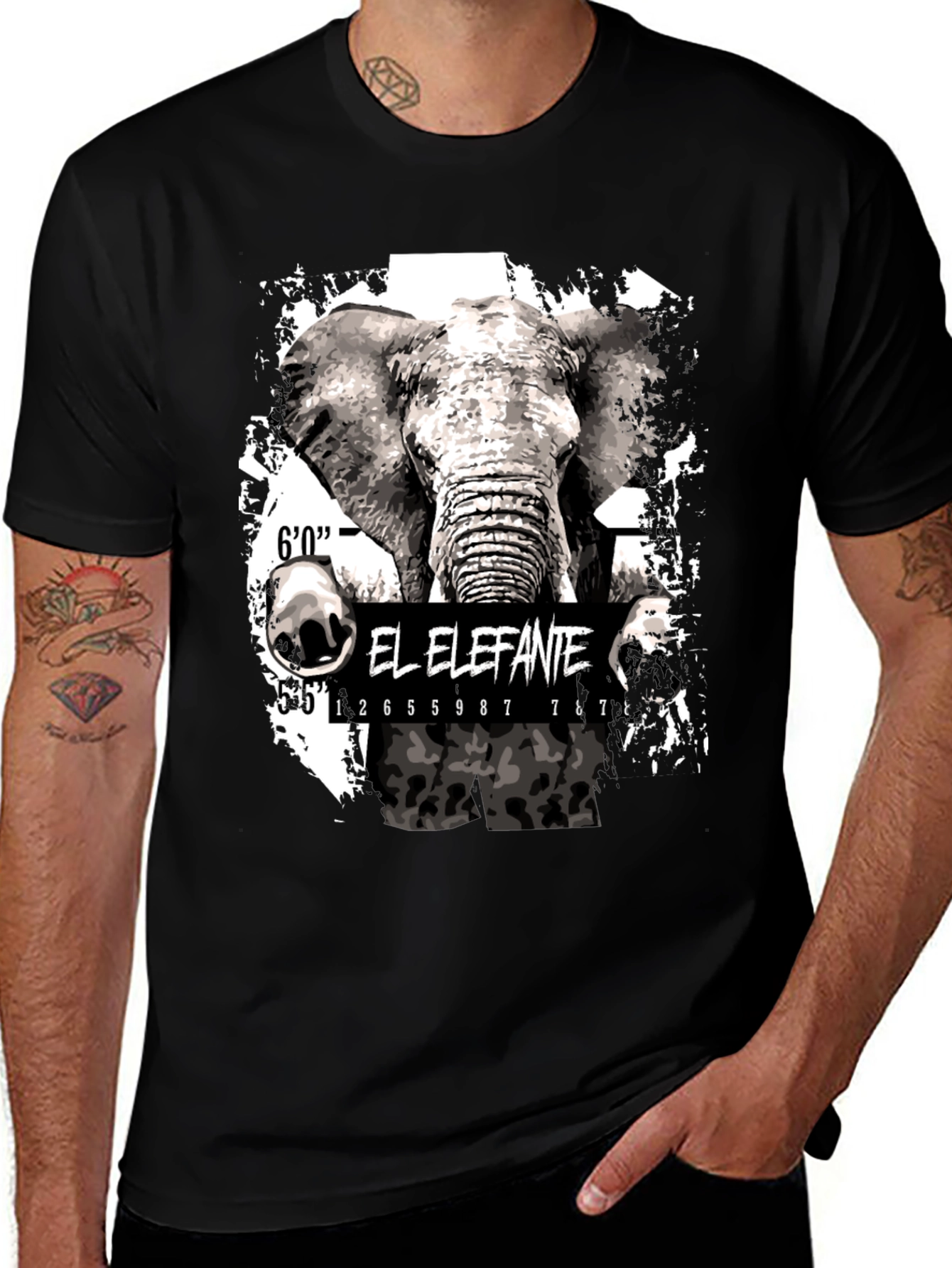 Variant 13 of Elephant Graphic Tee - 'El Elefante' Design