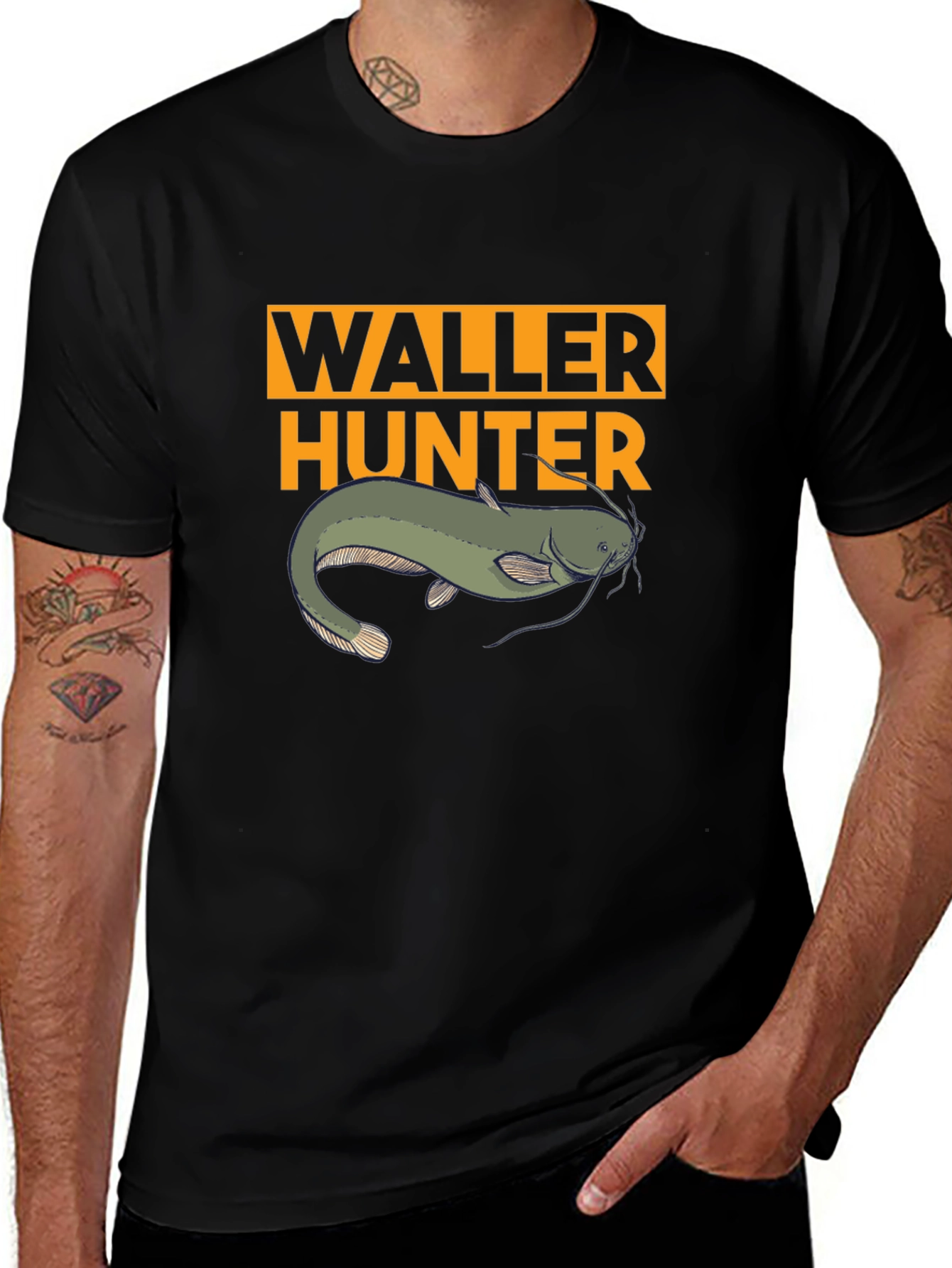 Variant 6 of Waller Hunter Black T-Shirt - Fishing Tee