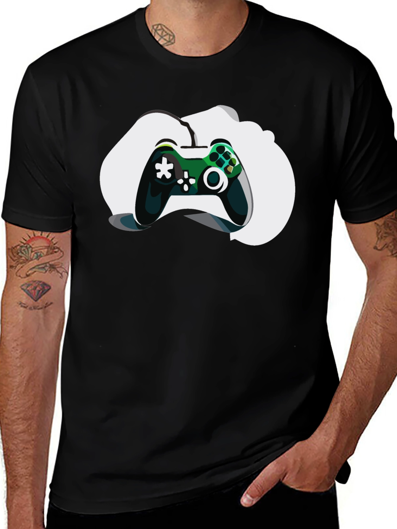 Variant 2 of Gamer Controller Graphic T-Shirt - Black