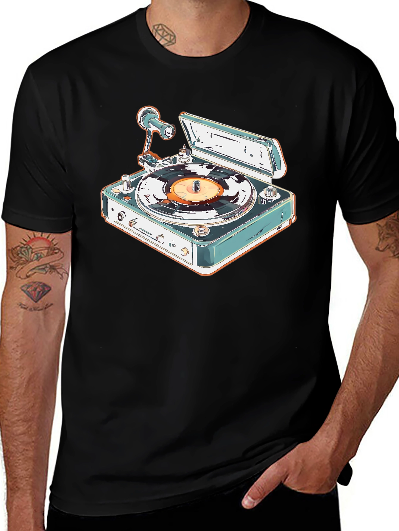 Variant 23 of Retro Turntable Graphic Tee - Classic Vinyl Style