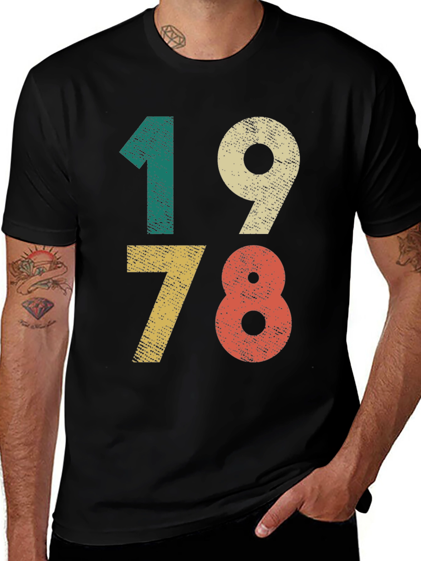 Black Retro 1978 Birthday T-Shirt Vintage Style main image