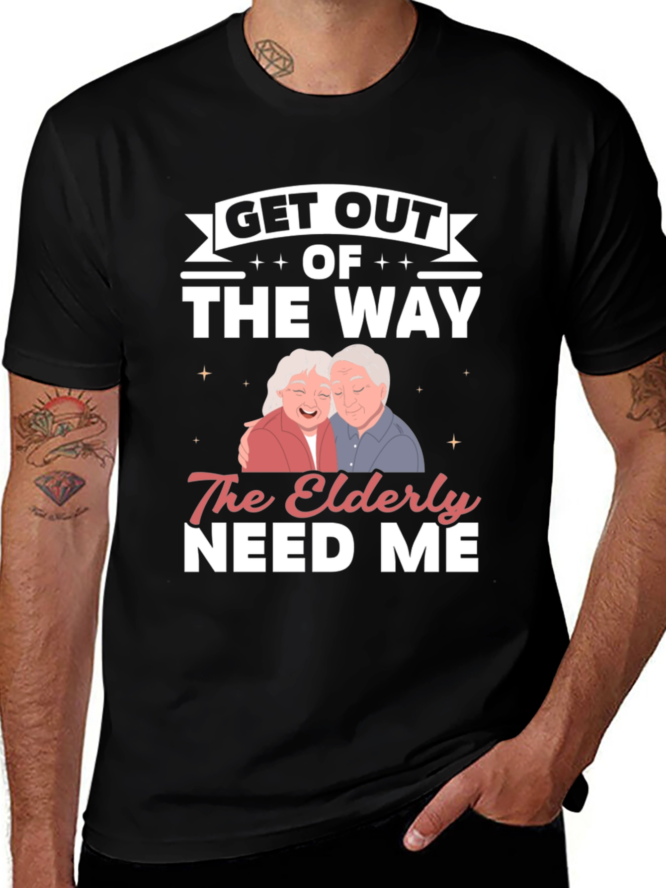 Variant 7 of Elderly Needs Funny Graphic T-Shirt