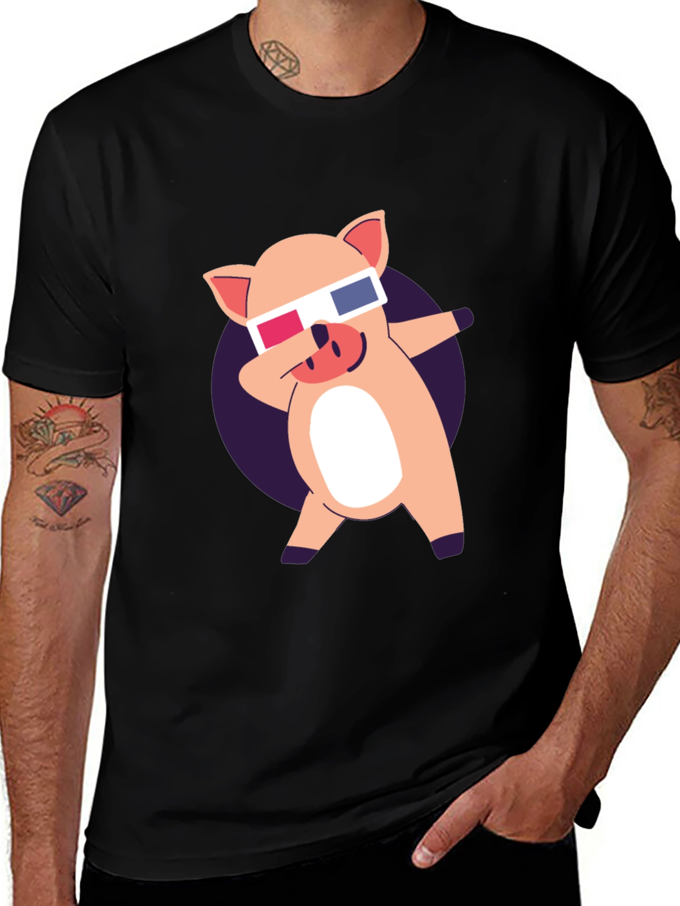 Variant 15 of Dabbing Pig Tee: Cool Graphic Novelty T-Shirt