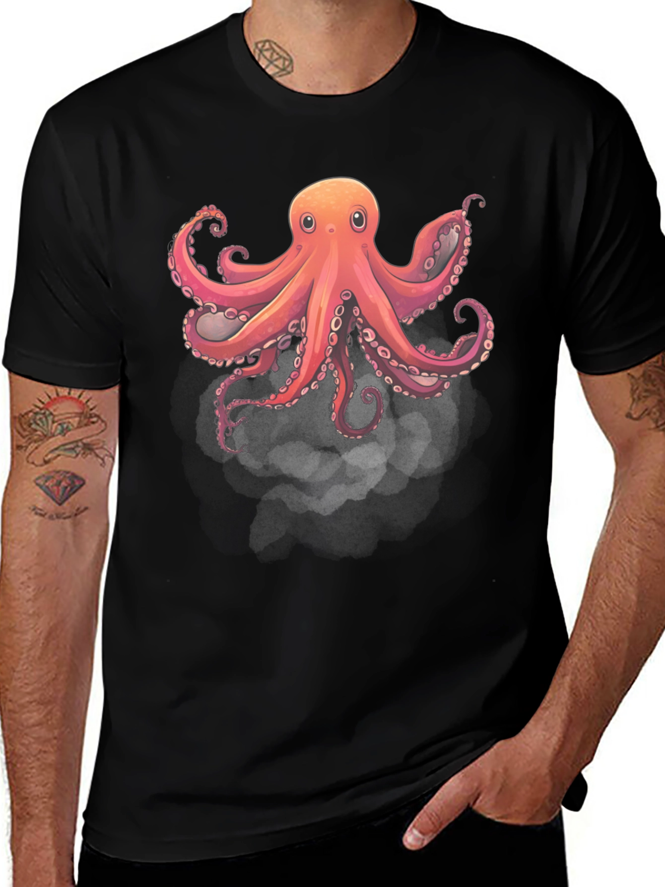 Variant 15 of Cool Octopus Graphic Tee - Soft Cotton Blend
