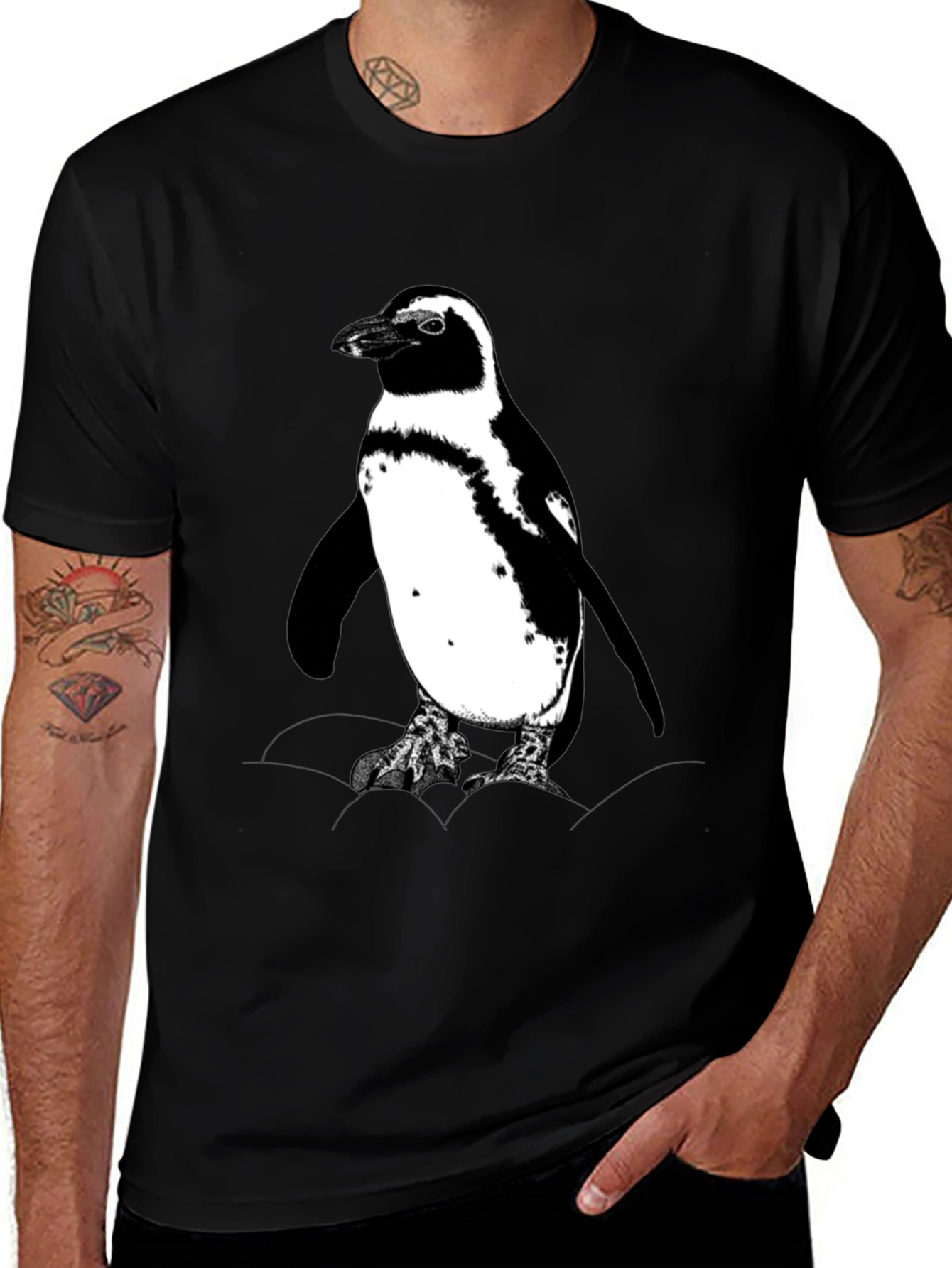 Variant 2 of Penguin Graphic Tee - Black Cotton T-Shirt