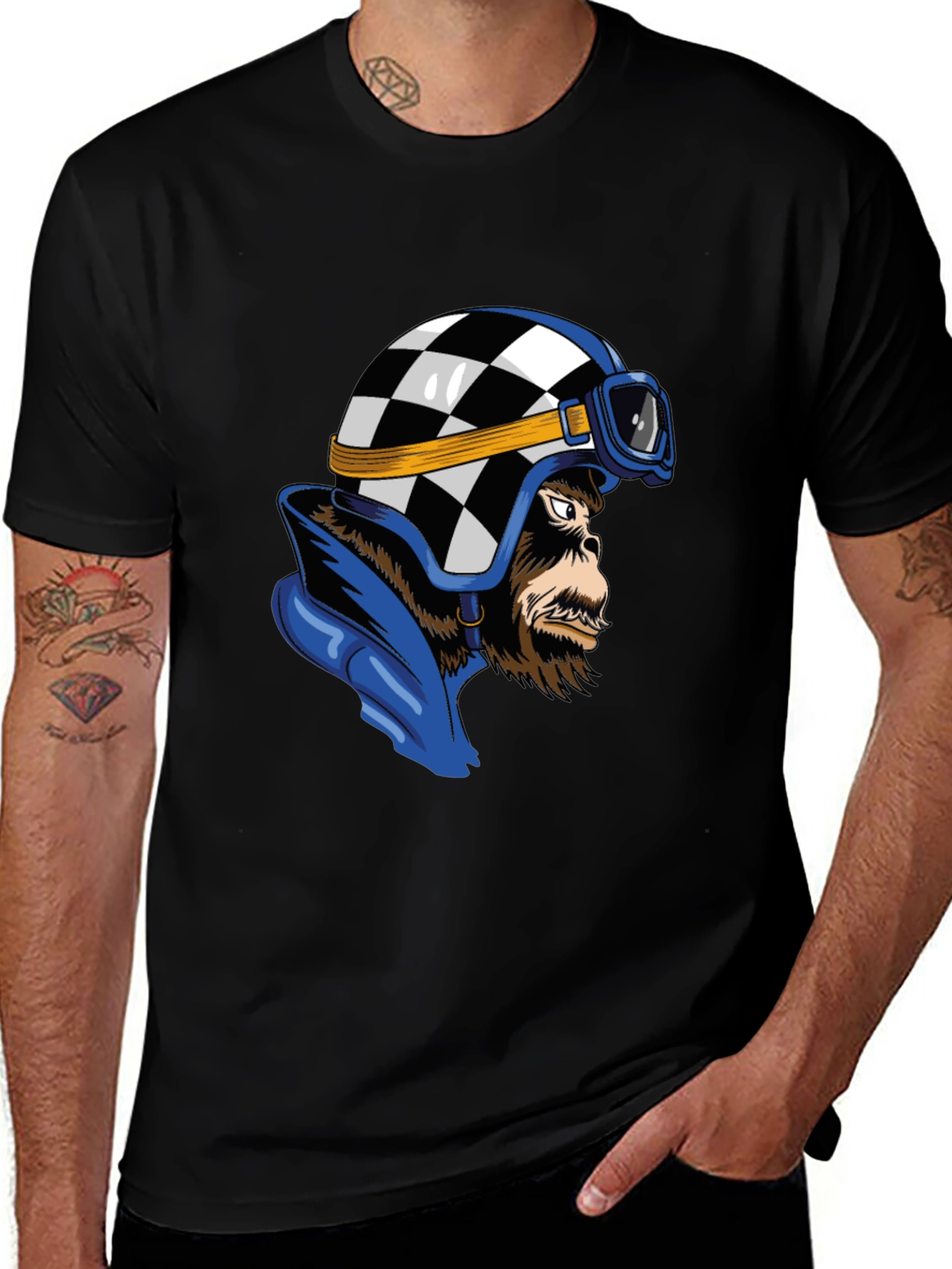 Variant 13 of Retro Racer Gorilla Graphic T-Shirt