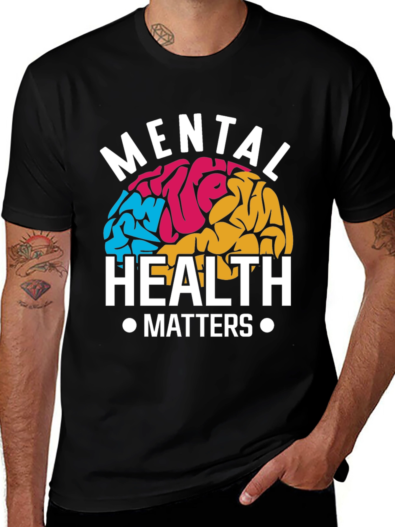 Variant 12 of Mental Health Matters Brain Graphic T-Shirt