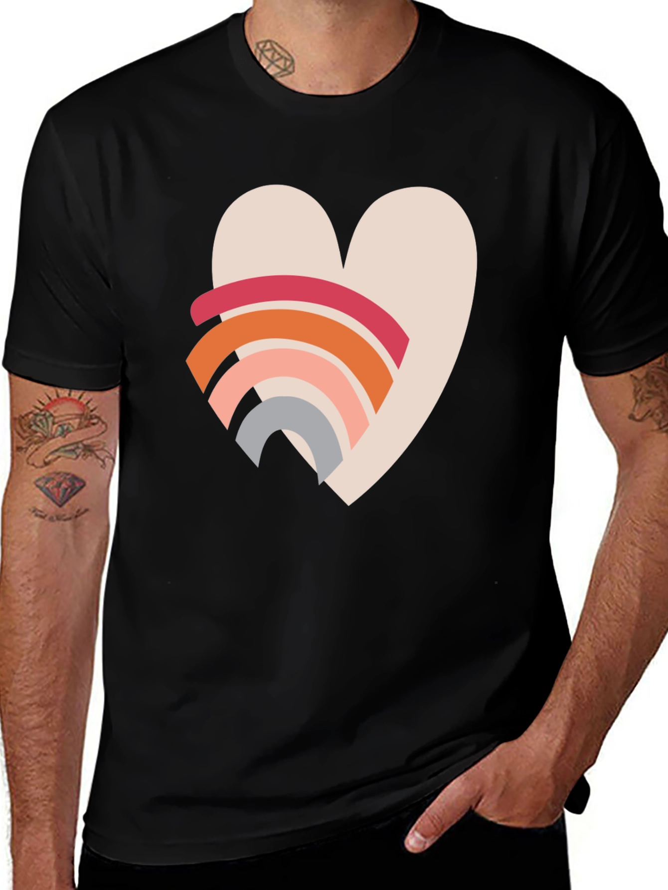 Variant 5 of Heart Rainbow Graphic Tee