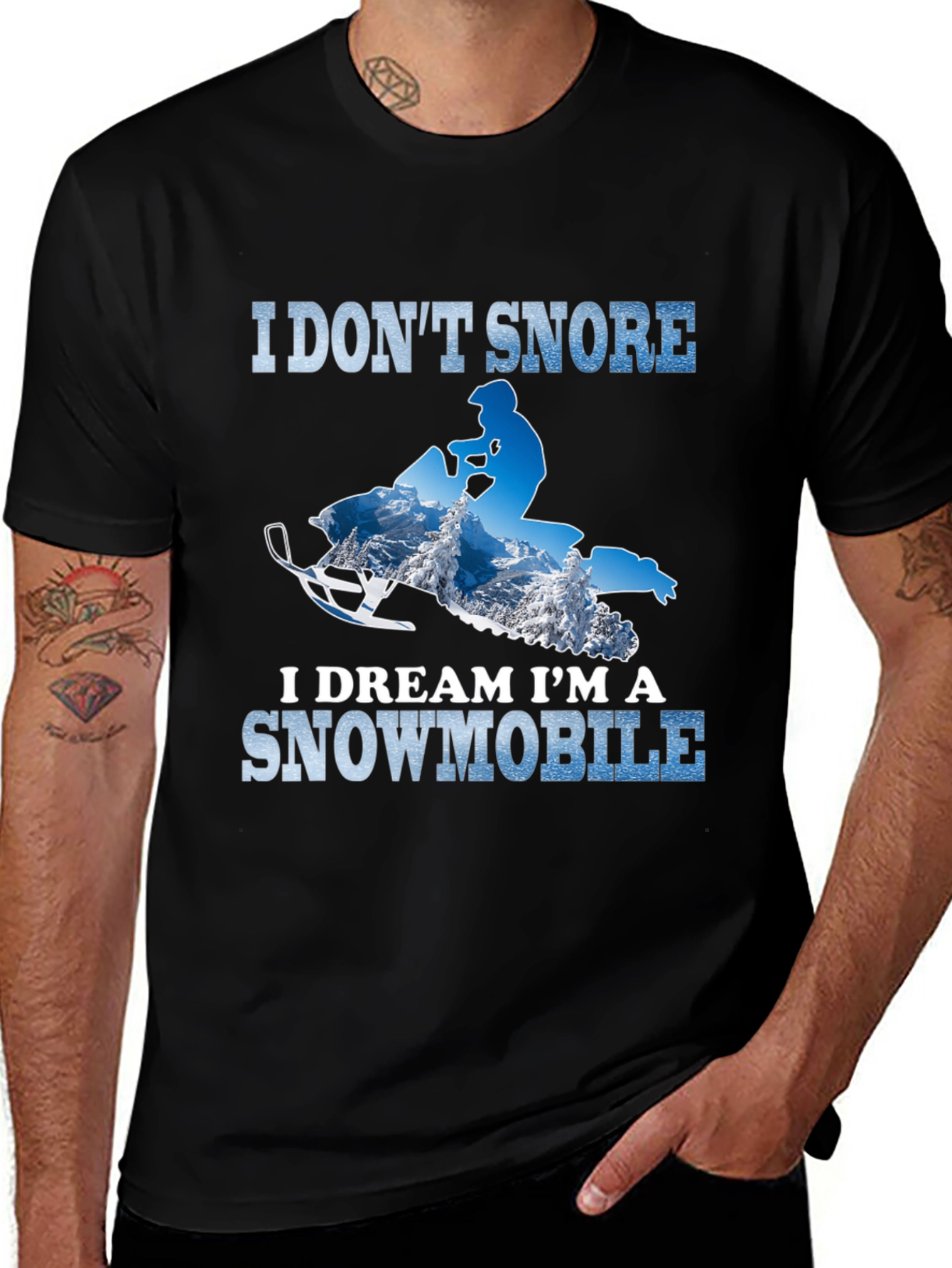 Variant 15 of I Don't Snore Snowmobile T-Shirt