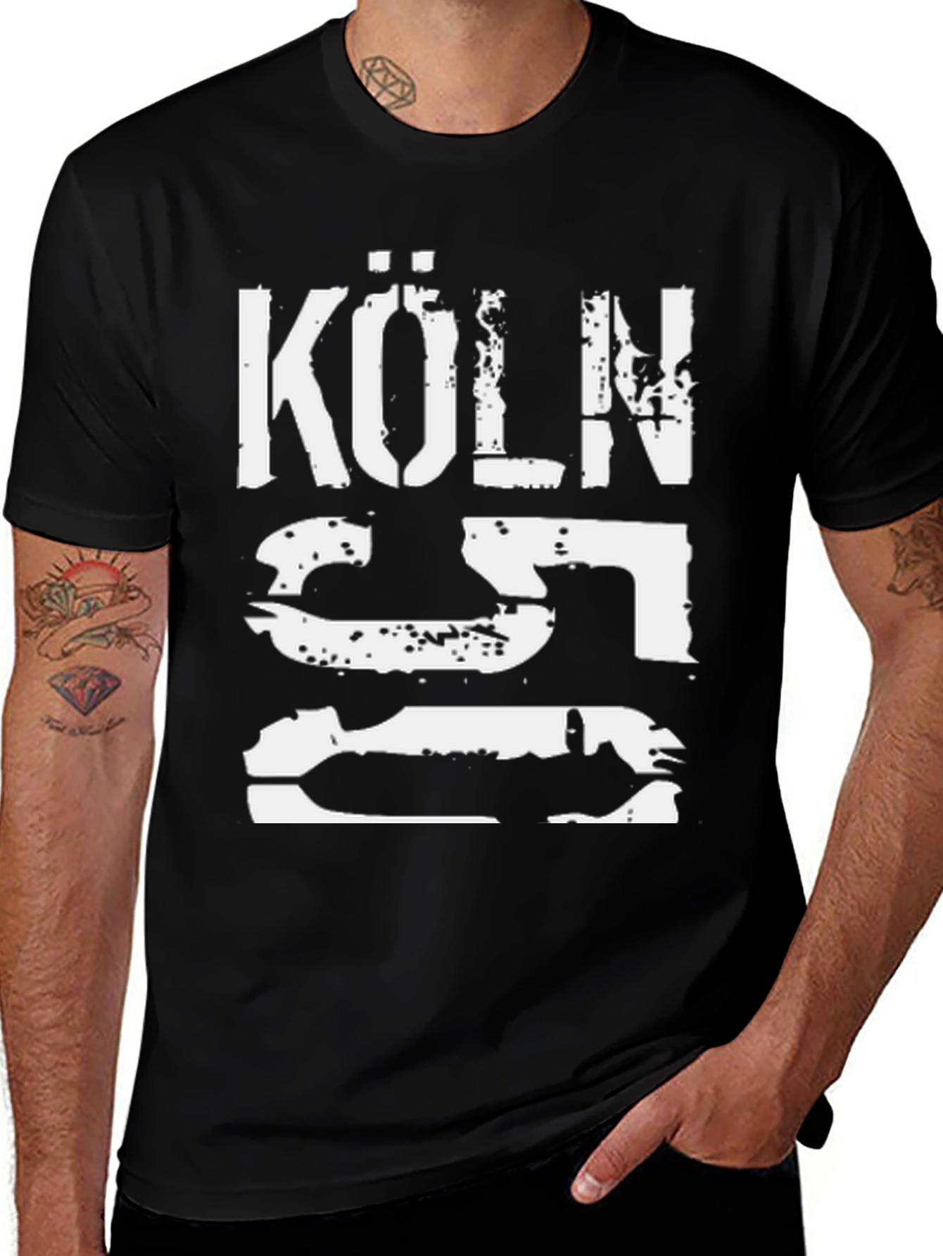 Variant 29 of Köln T-Shirt - Distressed Graphic Print