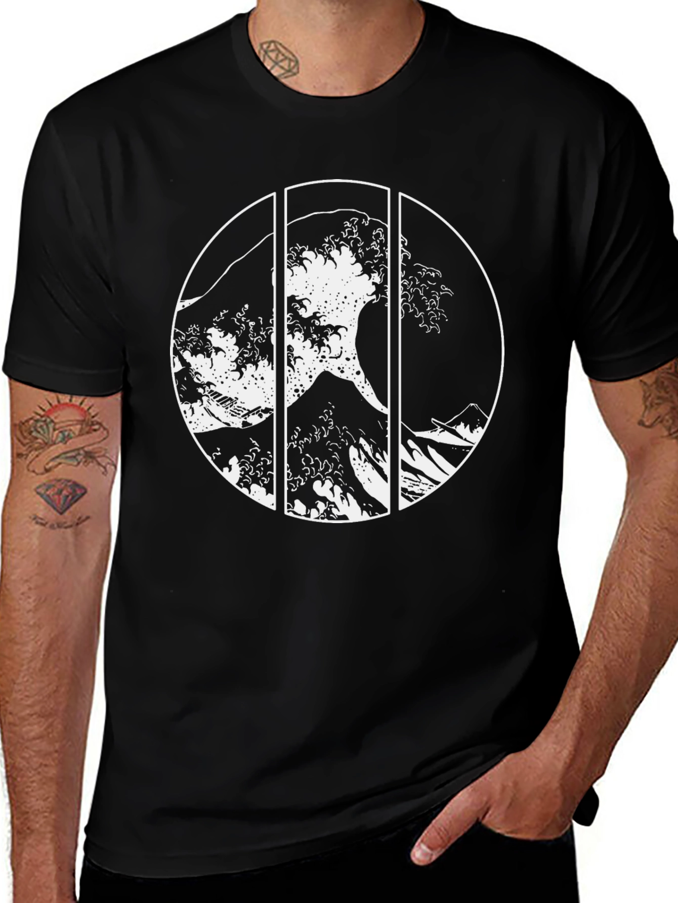 Variant 18 of Great Wave Graphic Tee - Black