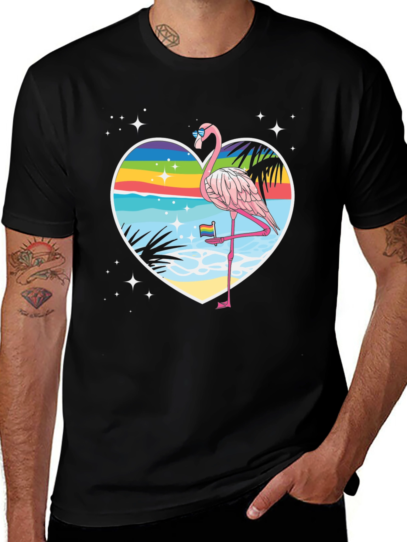 Variant 27 of Rainbow Flamingo Graphic Tee