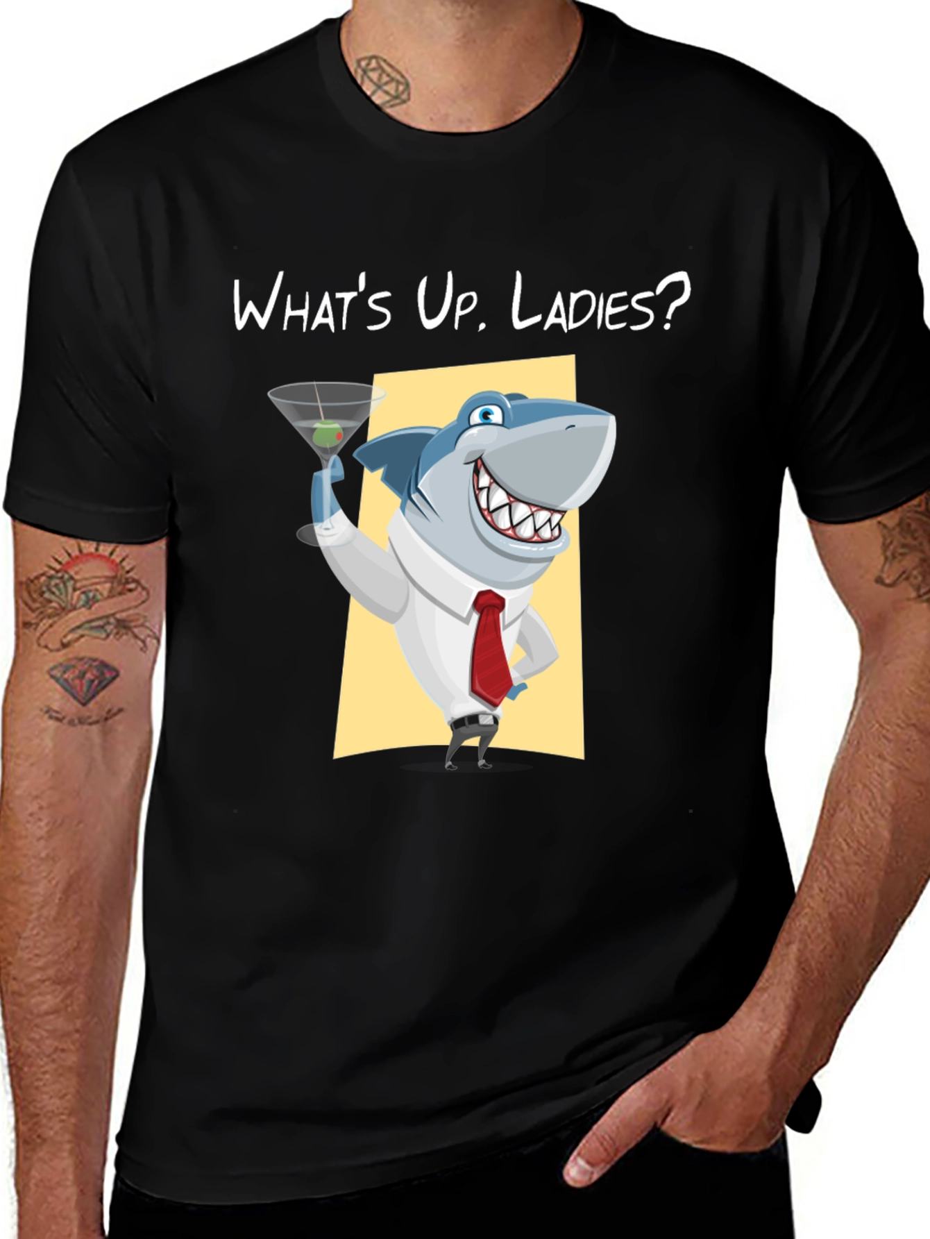 Variant 19 of Shark Martini Humor Graphic Tee