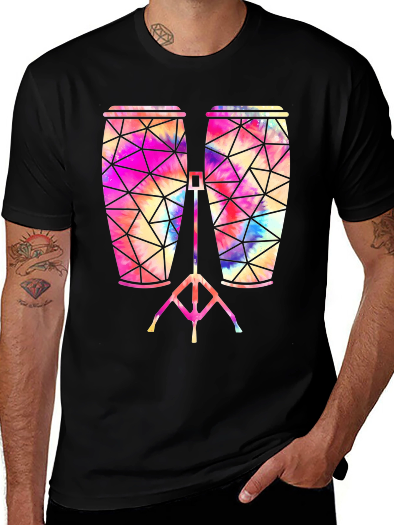 Variant 23 of Colorful Geometric Conga Drum T-Shirt