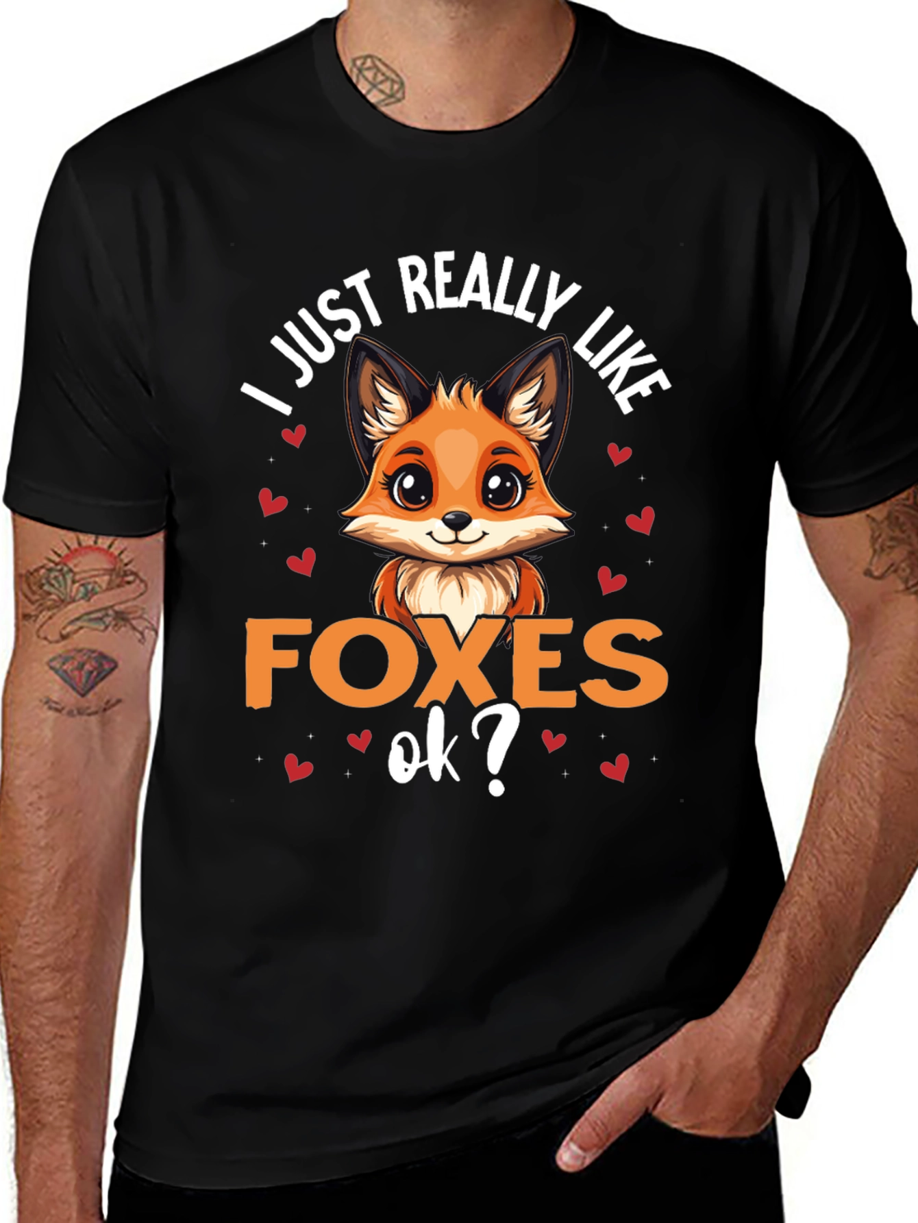 Variant 29 of Cute Fox Lover T-Shirt - "I Just Really Like Foxes, Ok?"