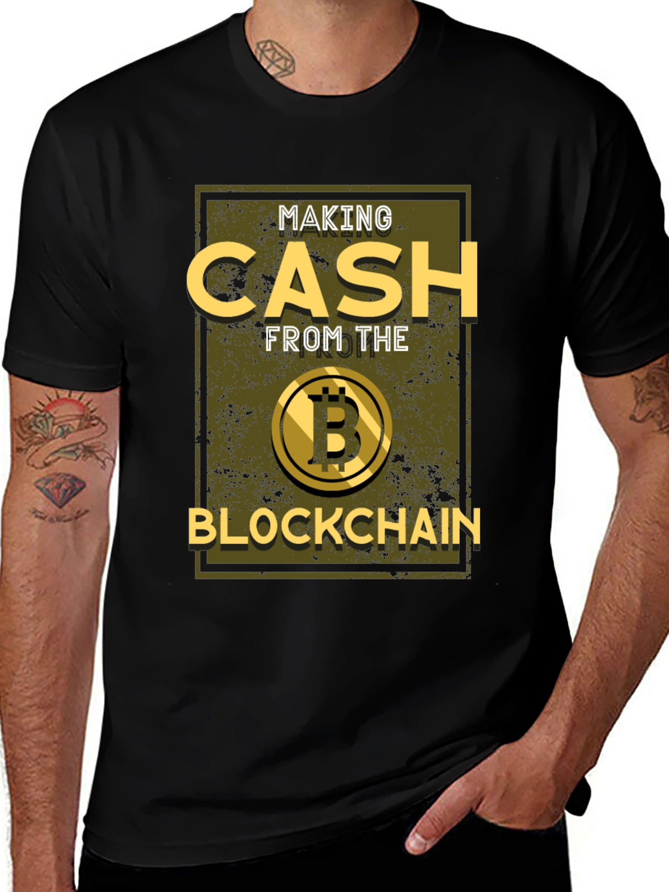 Variant 8 of Making Cash Blockchain Bitcoin Graphic T-Shirt