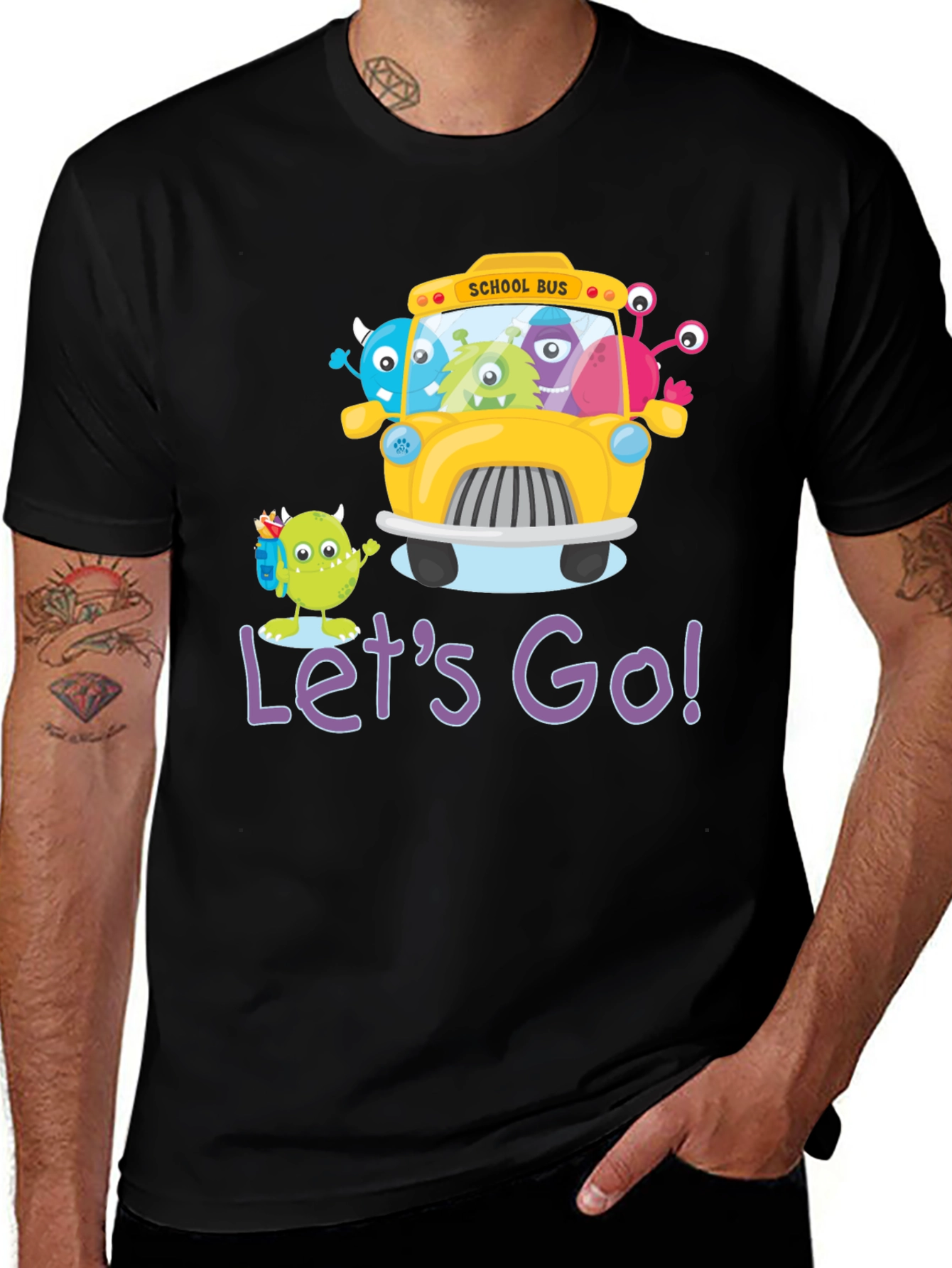 Variant 12 of Monster School Bus T-Shirt - Let's Go!