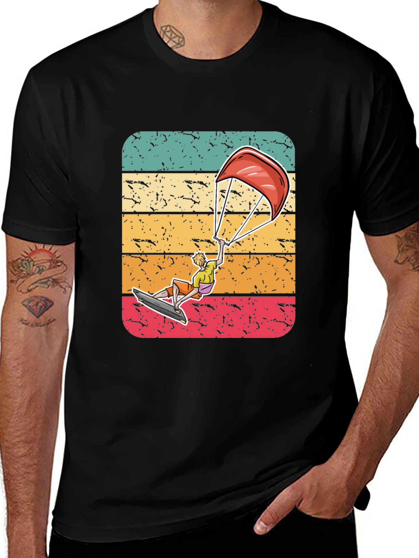 Variant 9 of Retro Kitesurfing T-Shirt - Vintage Style