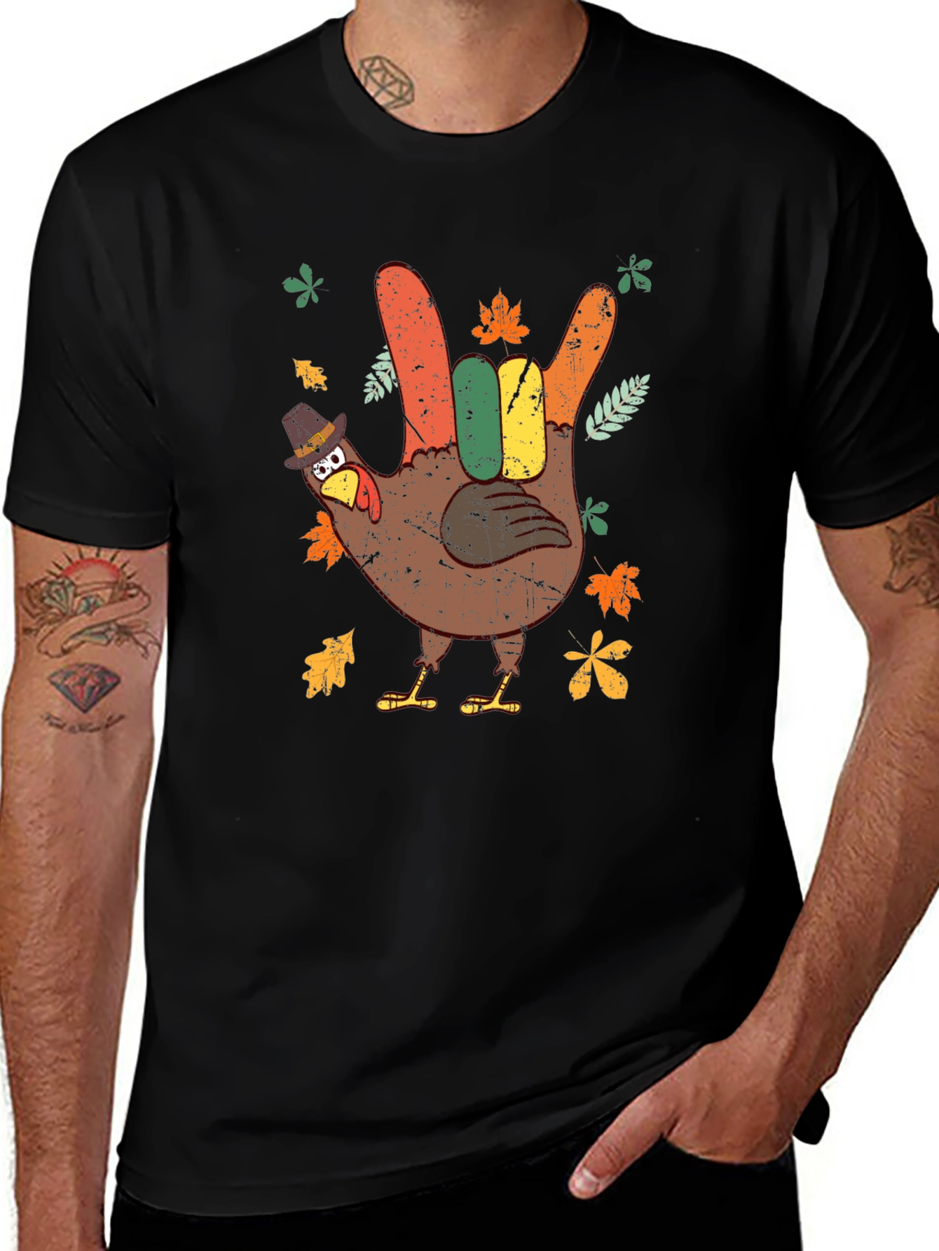 Variant 13 of Thanksgiving Turkey Hand Sign T-Shirt