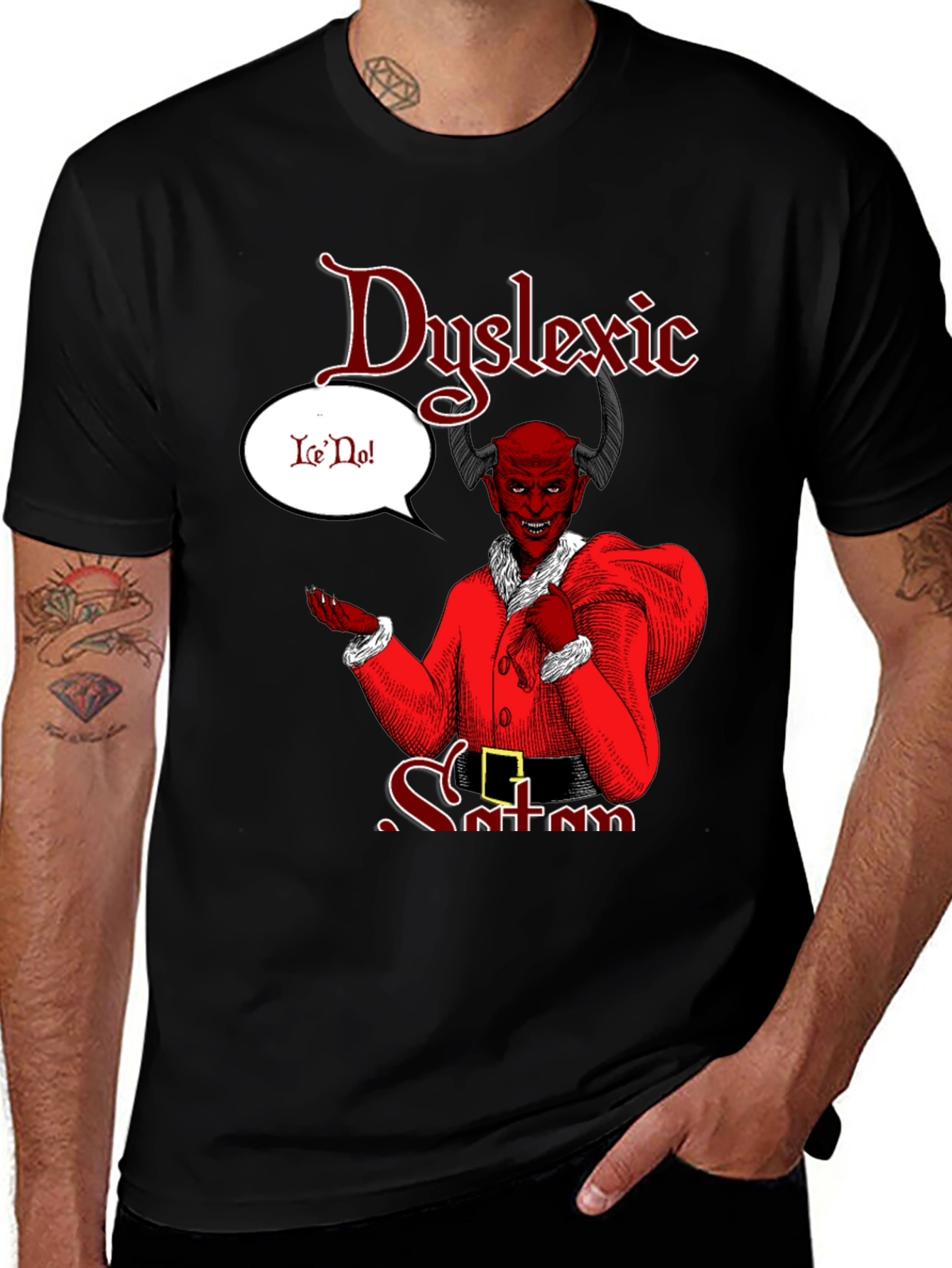 Variant 16 of Dyslexic Satan T-Shirt - Funny Graphic Tee