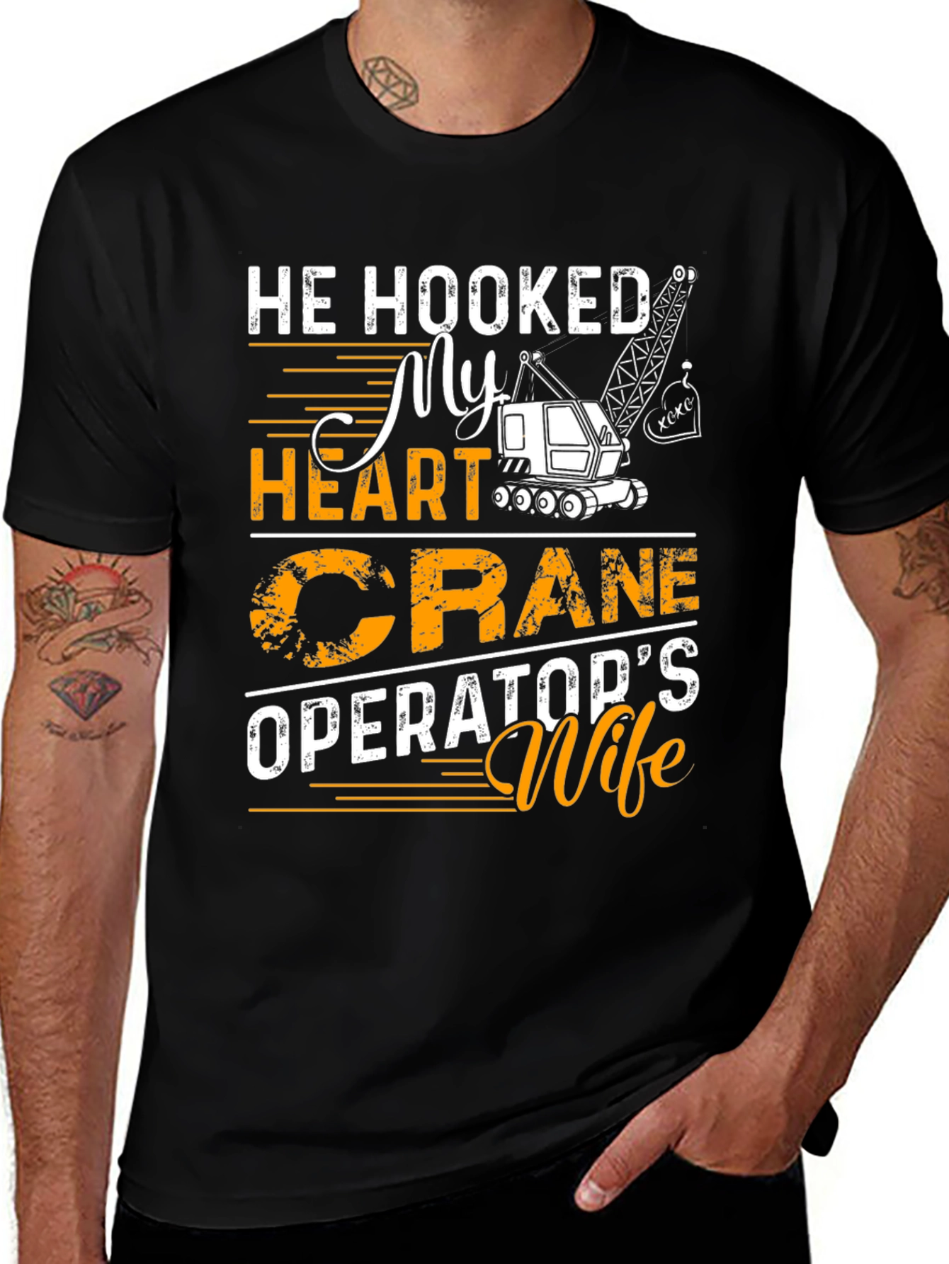 Variant 15 of Crane Operator's Wife T-Shirt, He Hooked My Heart