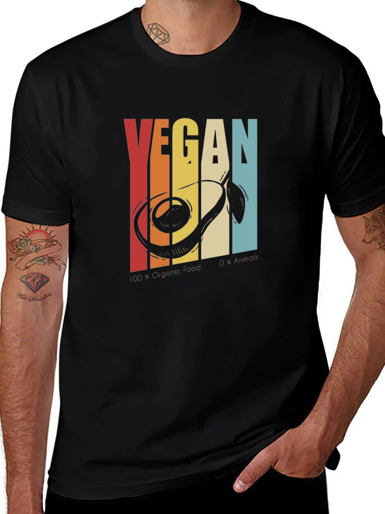 Variant 6 of Vegan Avocado Retro T-Shirt