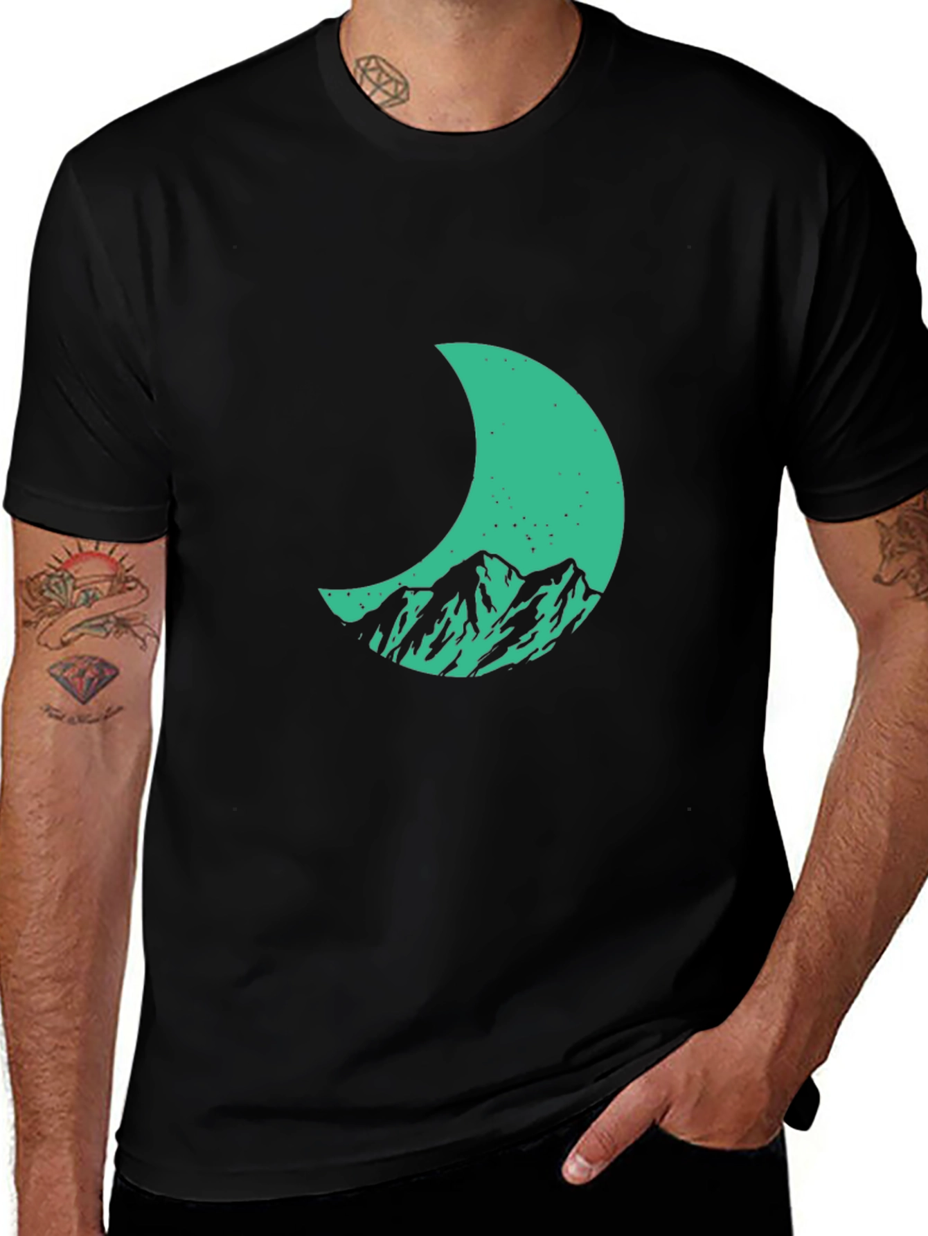 Variant 22 of Mountain Moon Graphic Tee - Black