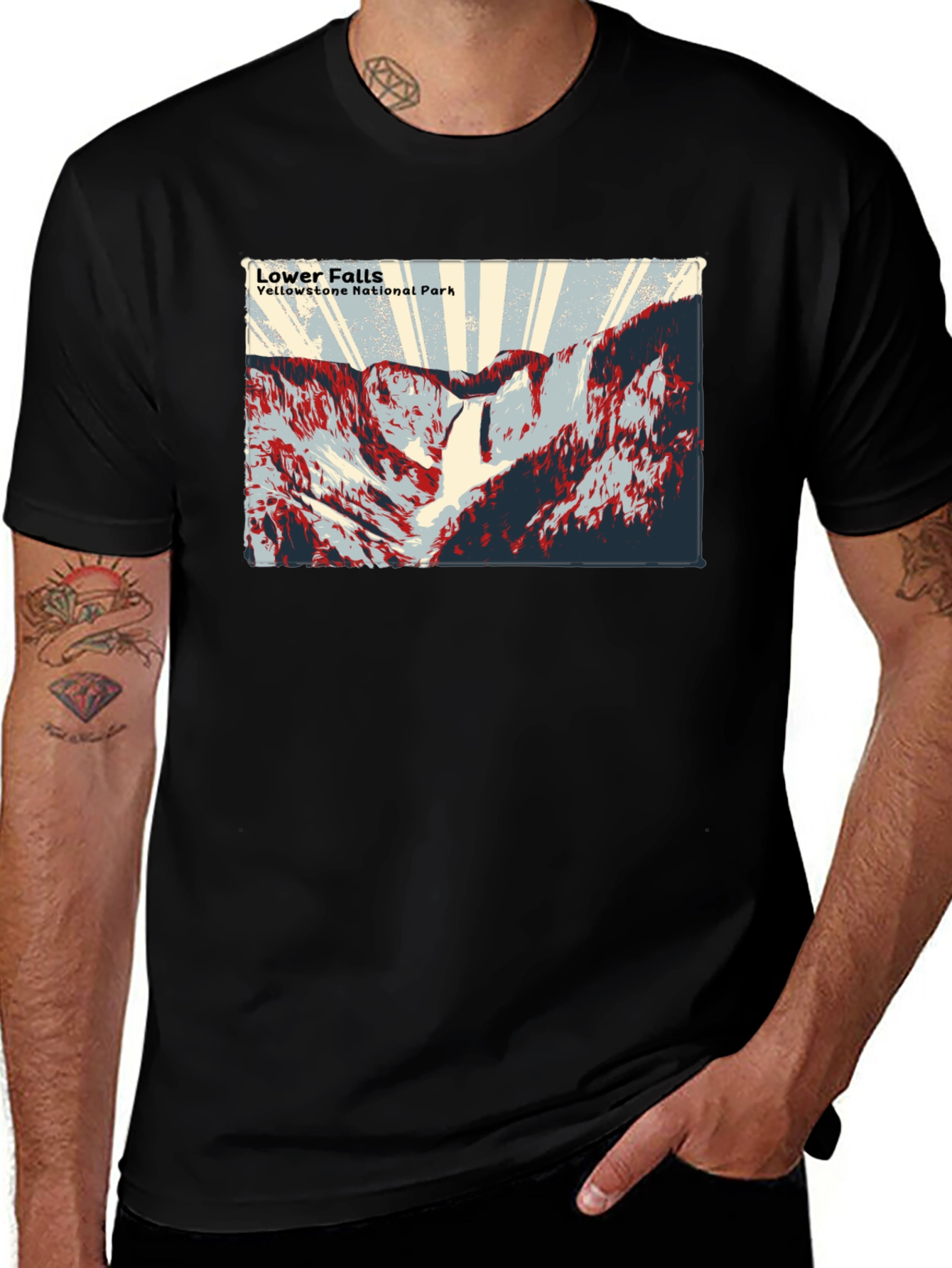 Variant 22 of Lower Falls Yellowstone National Park T-Shirt