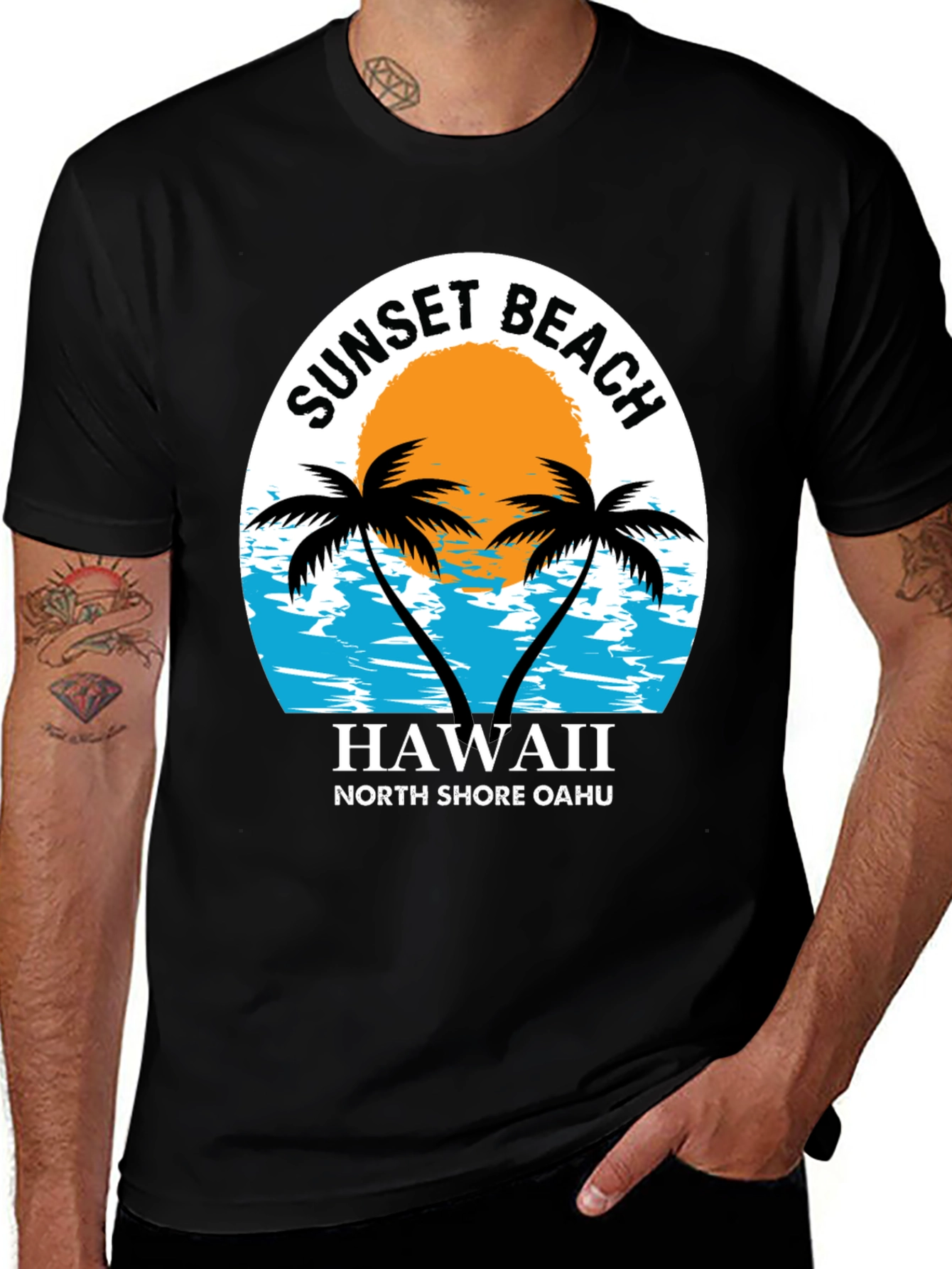 Sunset Beach Hawaii Graphic T-Shirt