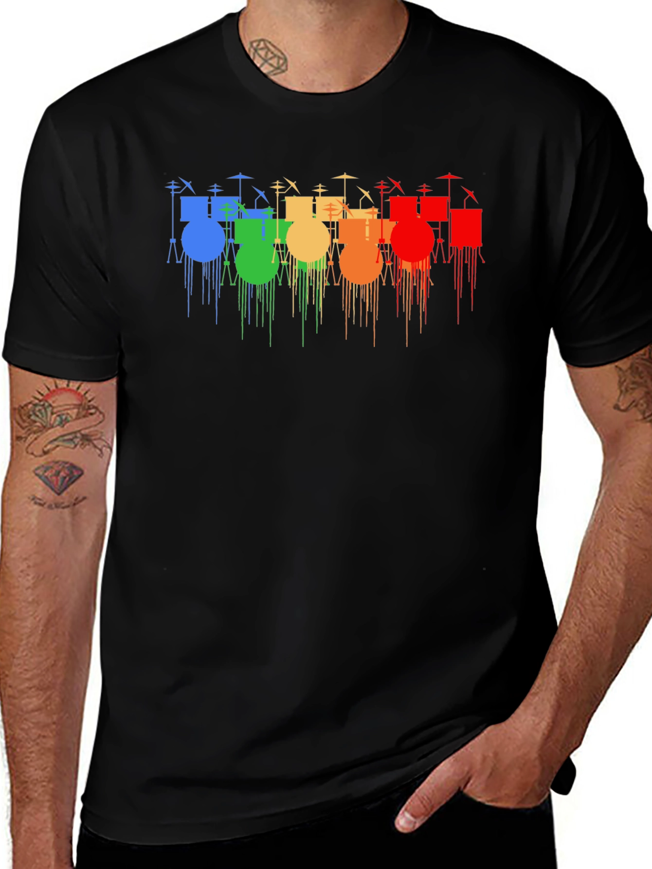 Variant 30 of Rainbow Drum Set Graphic T-Shirt