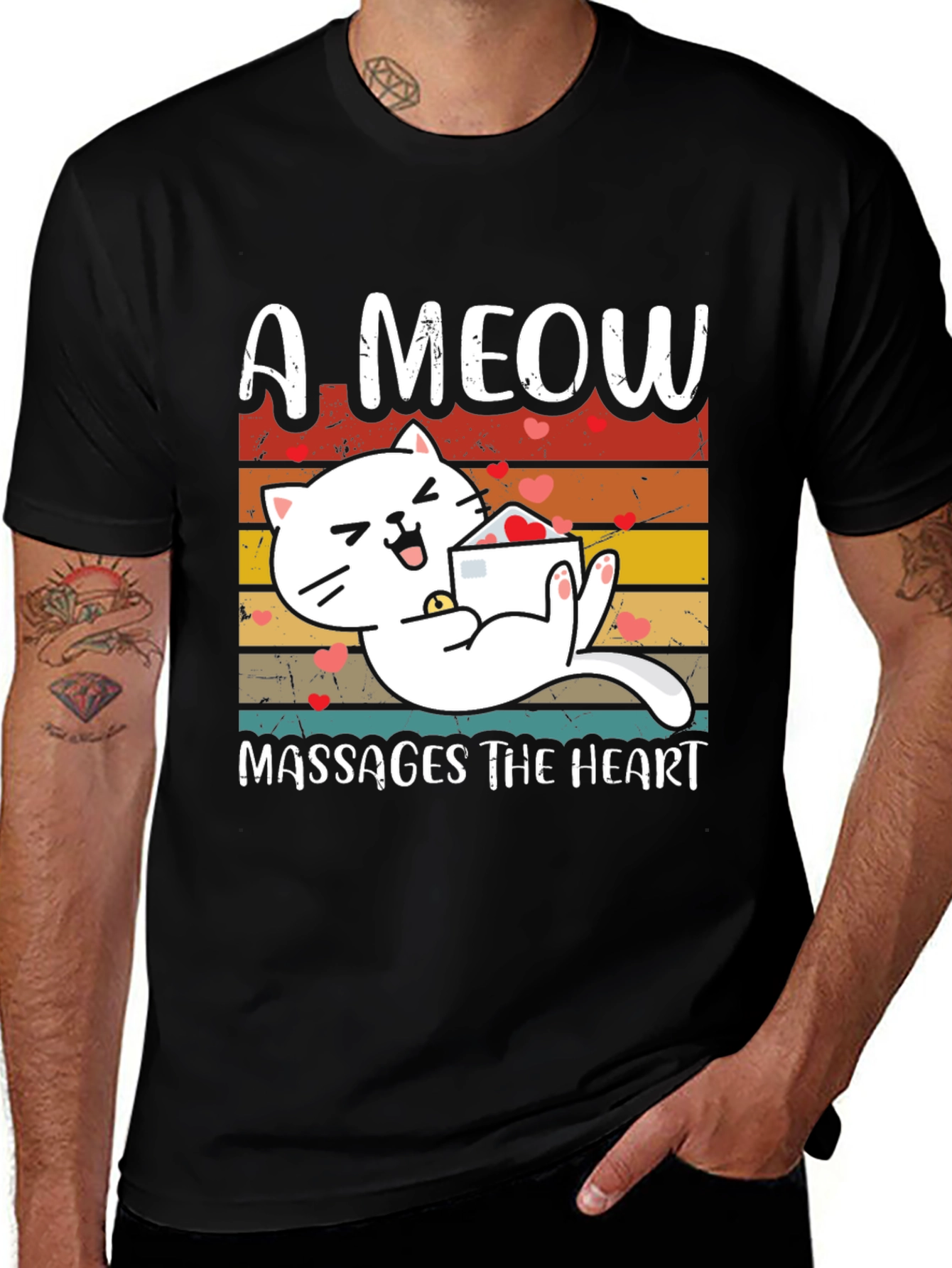 Variant 6 of A Meow Massages the Heart T-Shirt