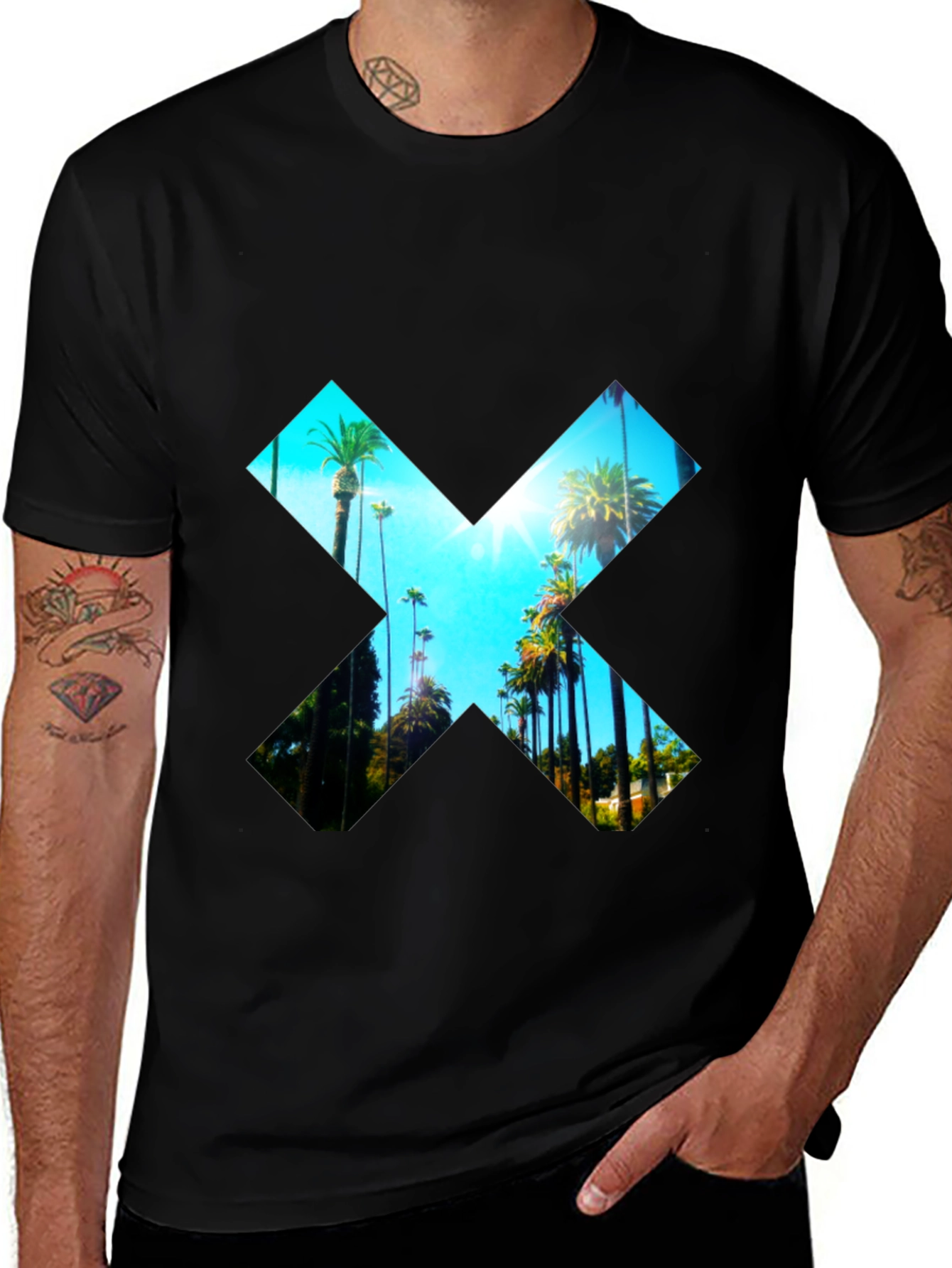 Variant 9 of Palm Tree X Graphic Tee - Stylish Menswear
