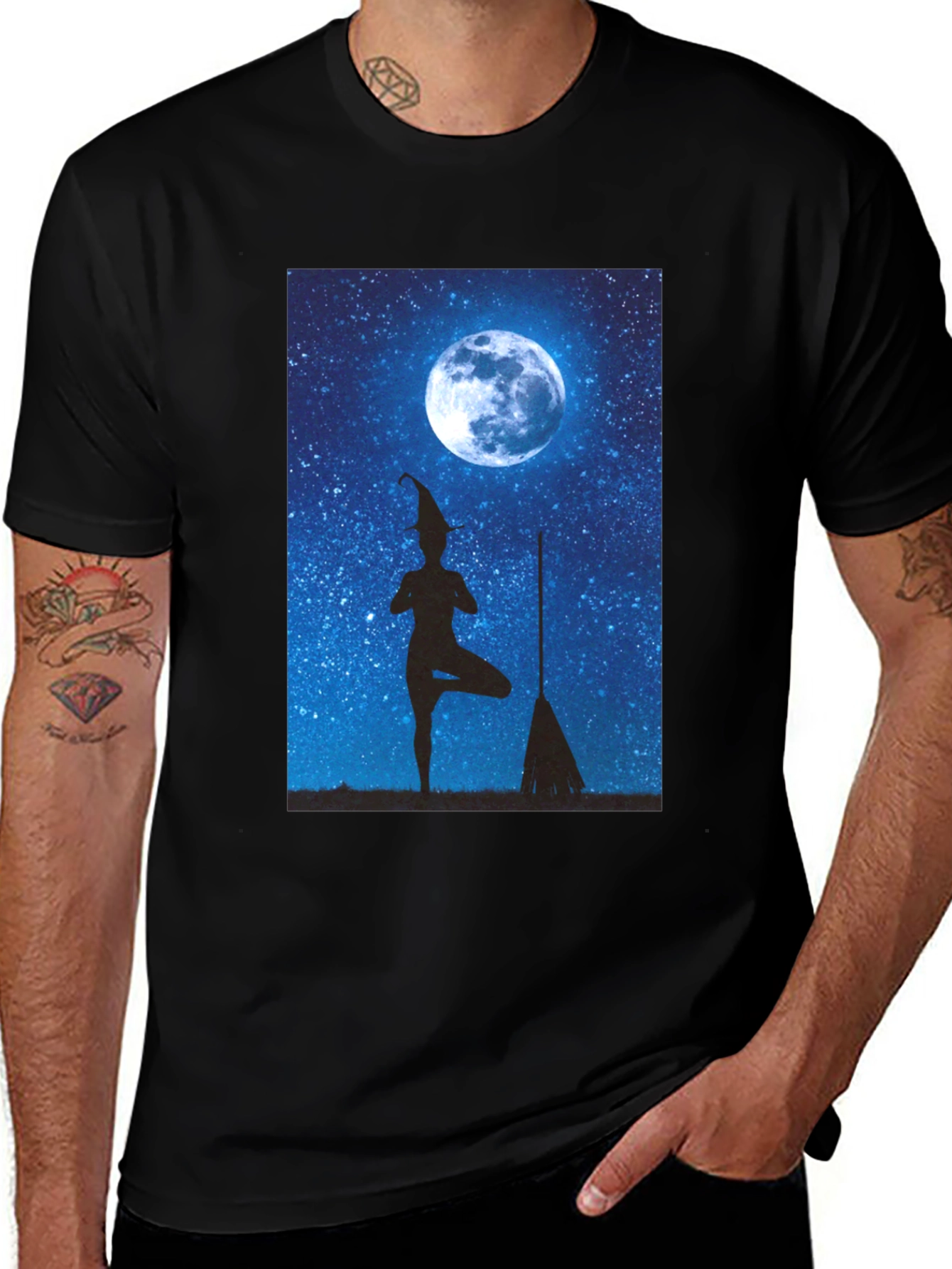 Variant 10 of Witch Yoga Moon T-Shirt - Halloween Style