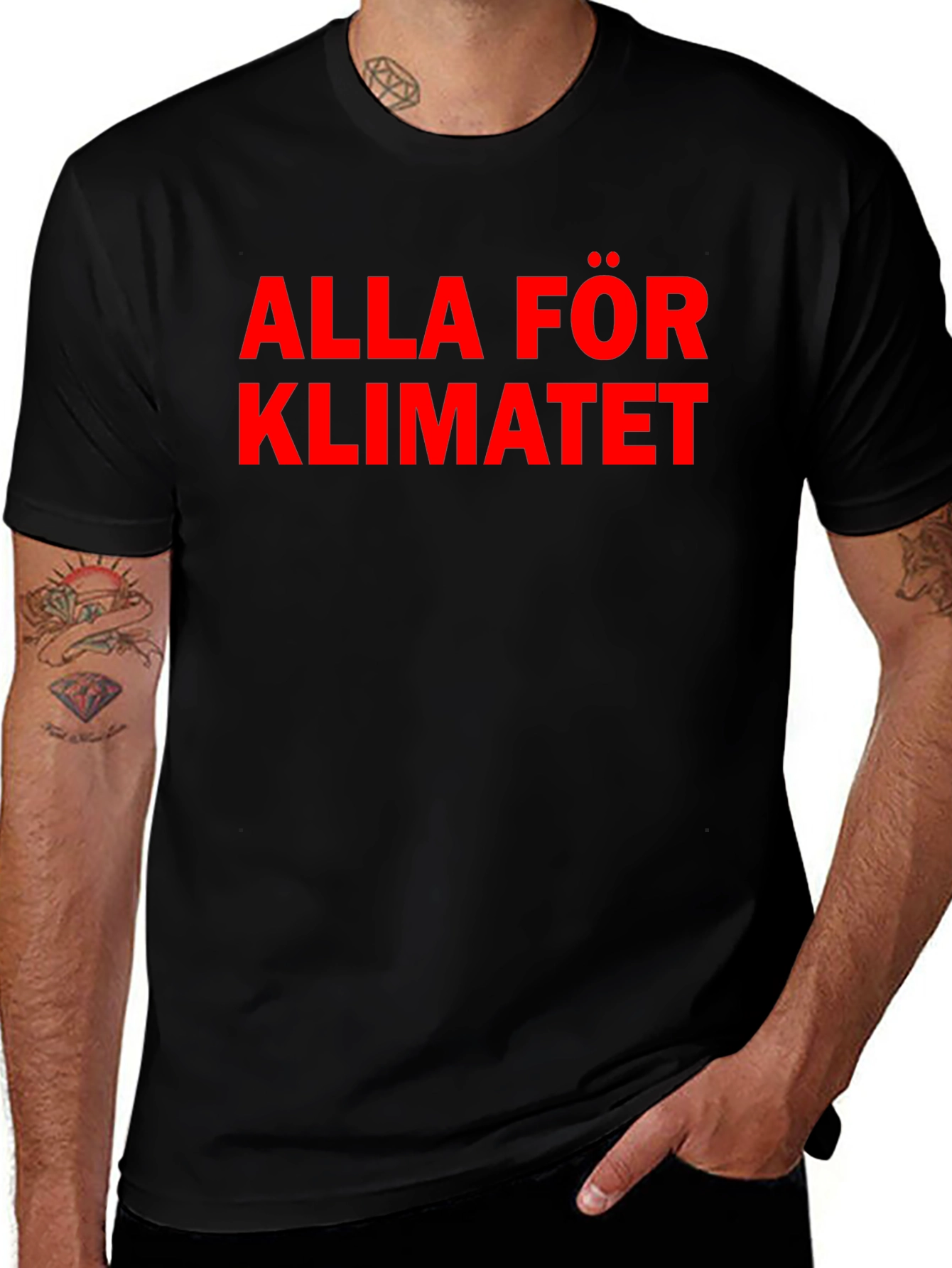 Variant 29 of Climate Awareness Black Tee - ALLA FÖR KLIMATET