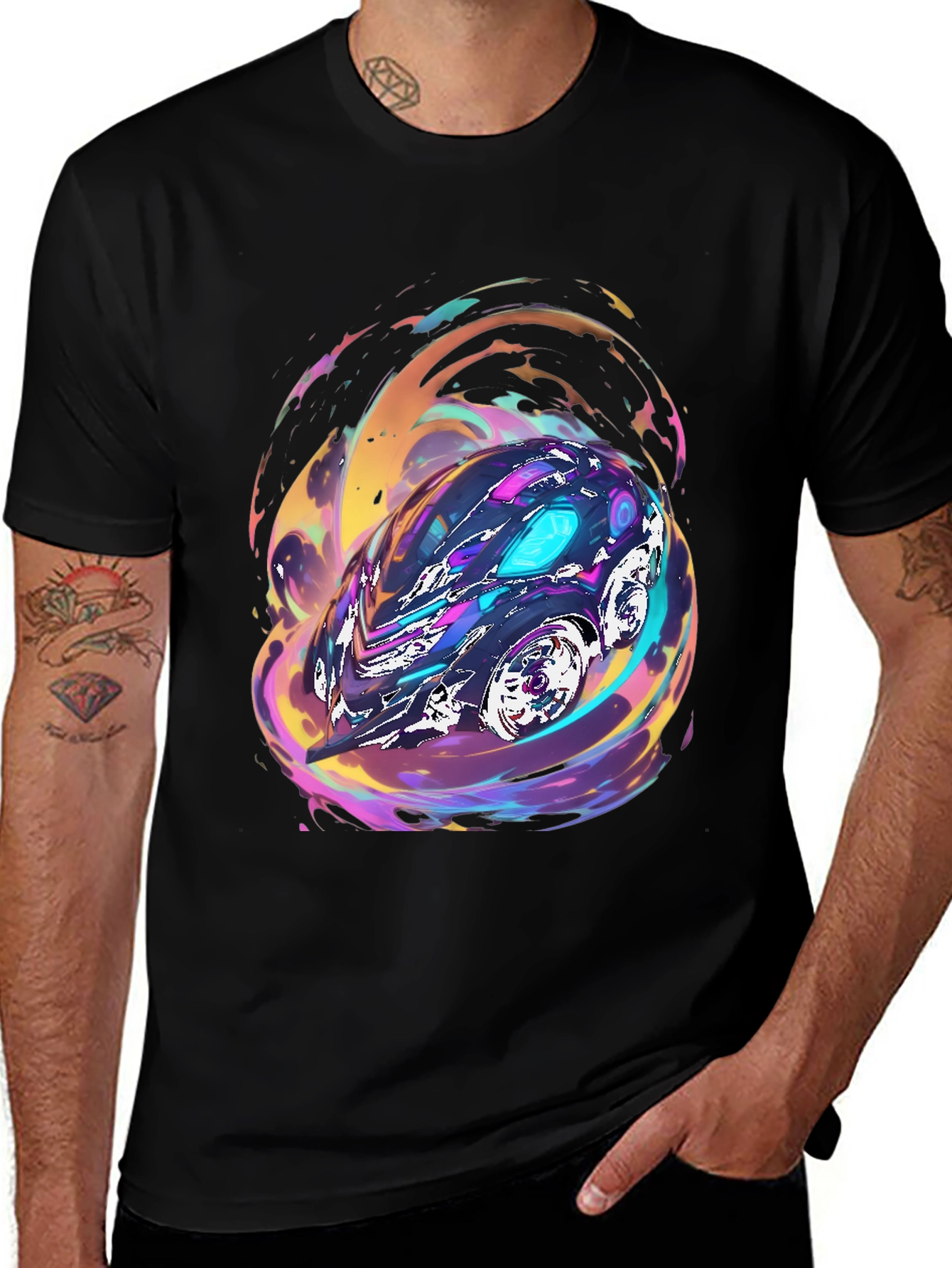 Abstract Racer T-Shirt - Vivid Design