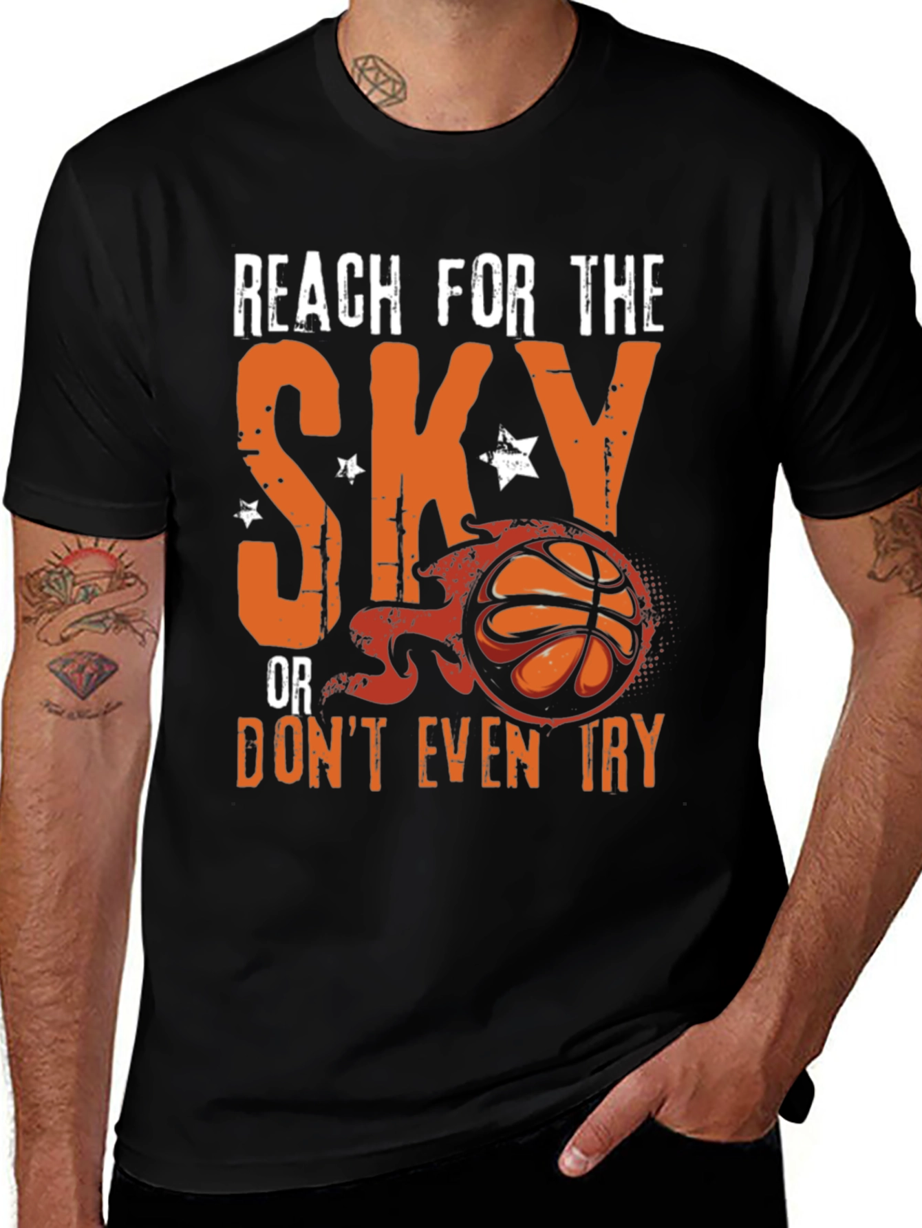 Variant 27 of Reach For The Sky Basketball Graphic Tee