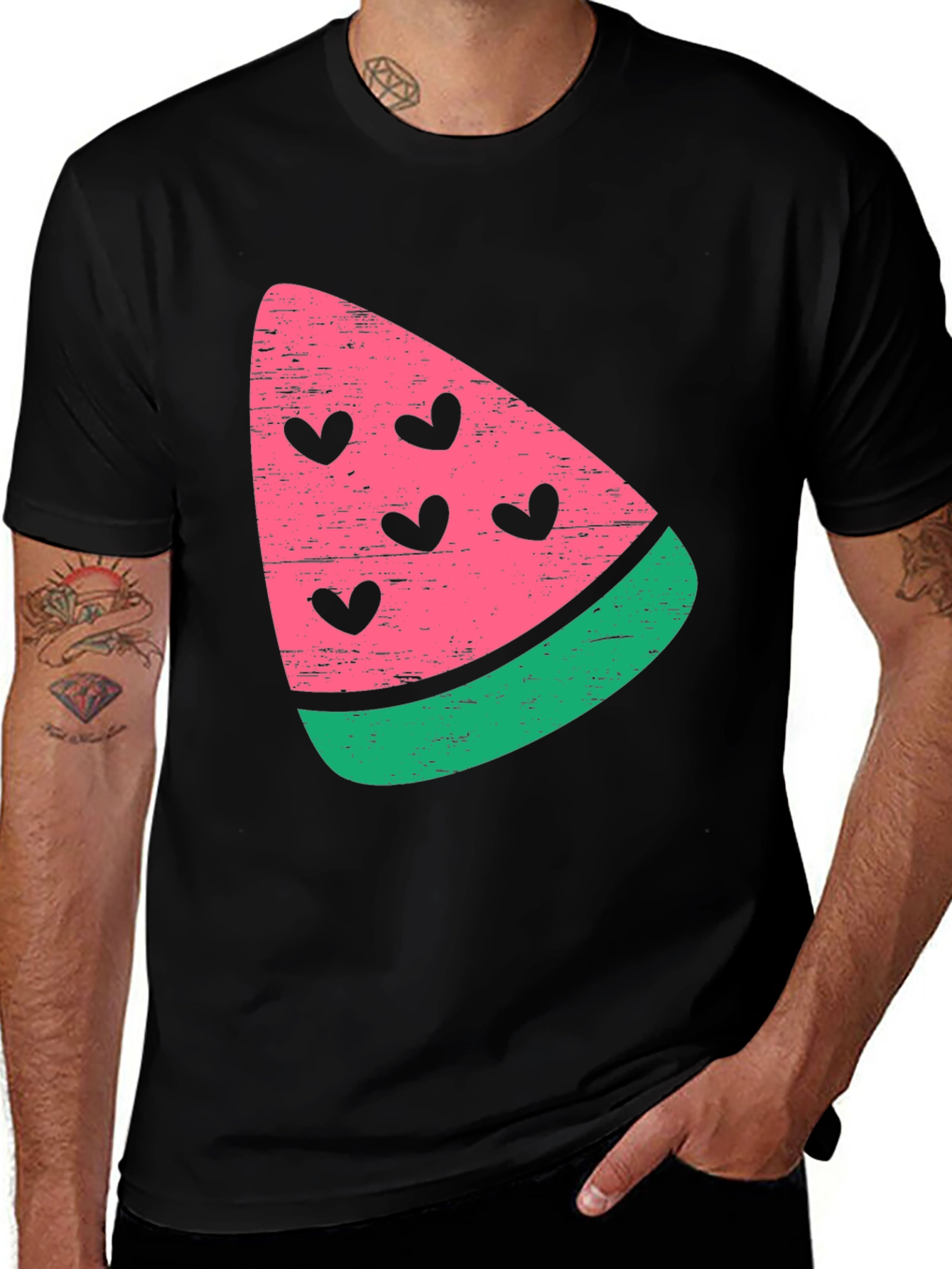 Variant 13 of Watermelon Heart T-Shirt - Trendy Summer Tee