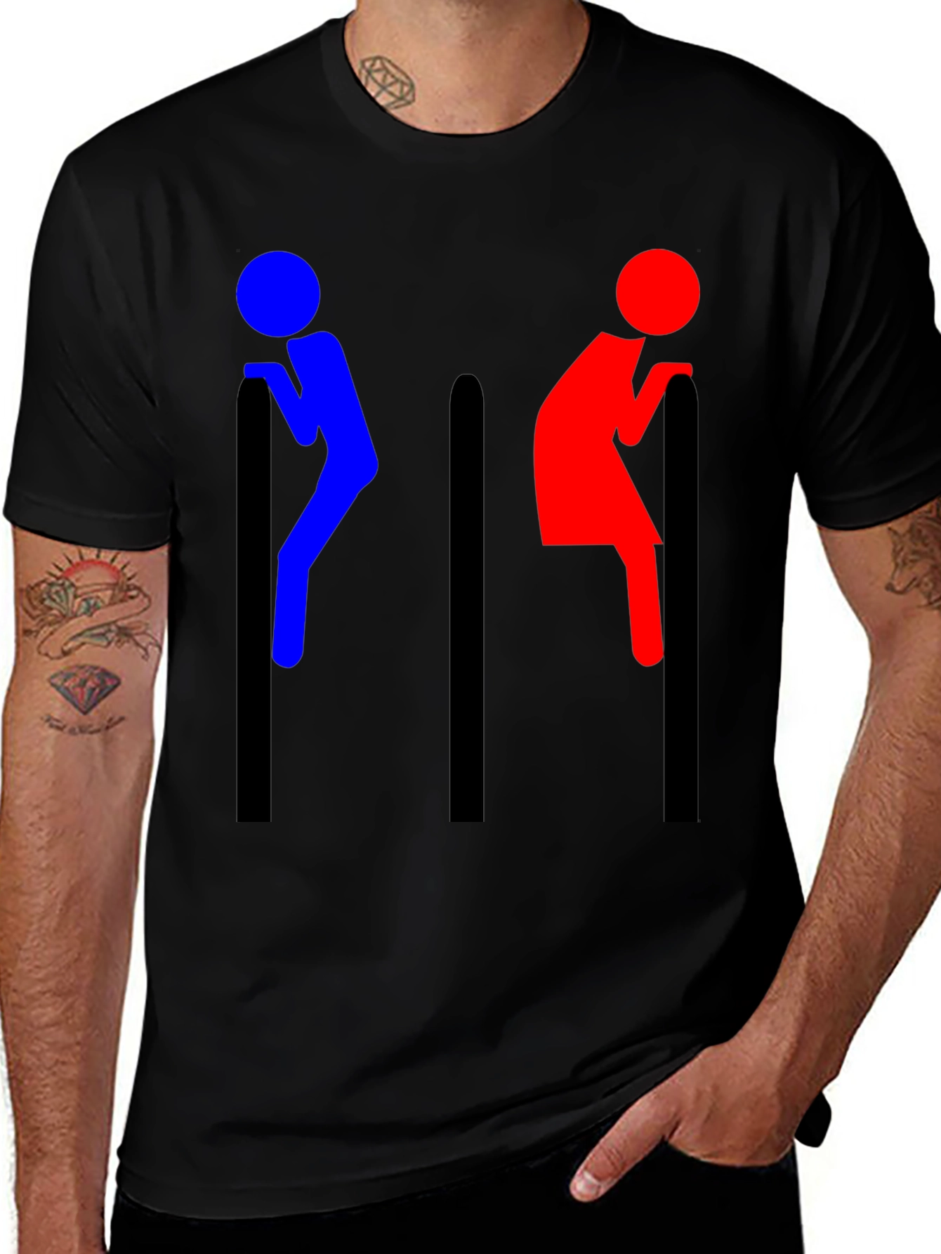Variant 5 of Funny Toilet Sign T-Shirt - Humor Tee
