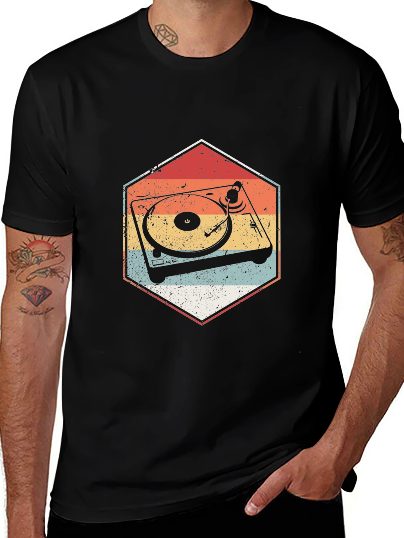 Variant 14 of Retro Turntable Graphic Tee - Classic Music Lover T-Shirt
