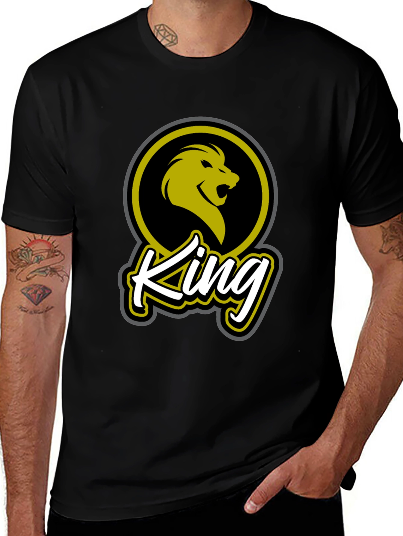 Variant 9 of King Lion Graphic Tee - Stylish Black T-Shirt