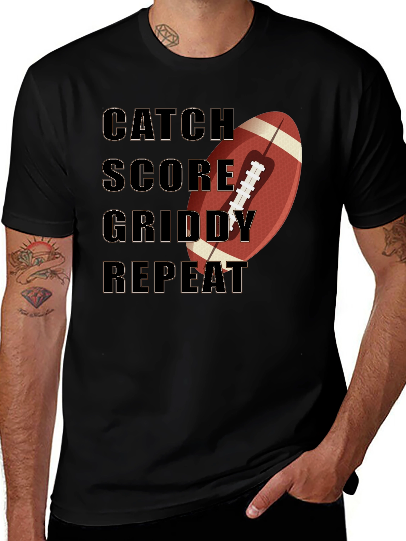 Variant 10 of Catch Score Griddy Repeat Football T-Shirt