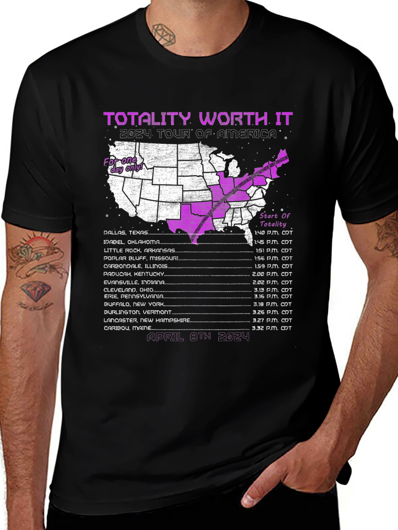 Totality Worth It 2024 Eclipse Tour T-Shirt